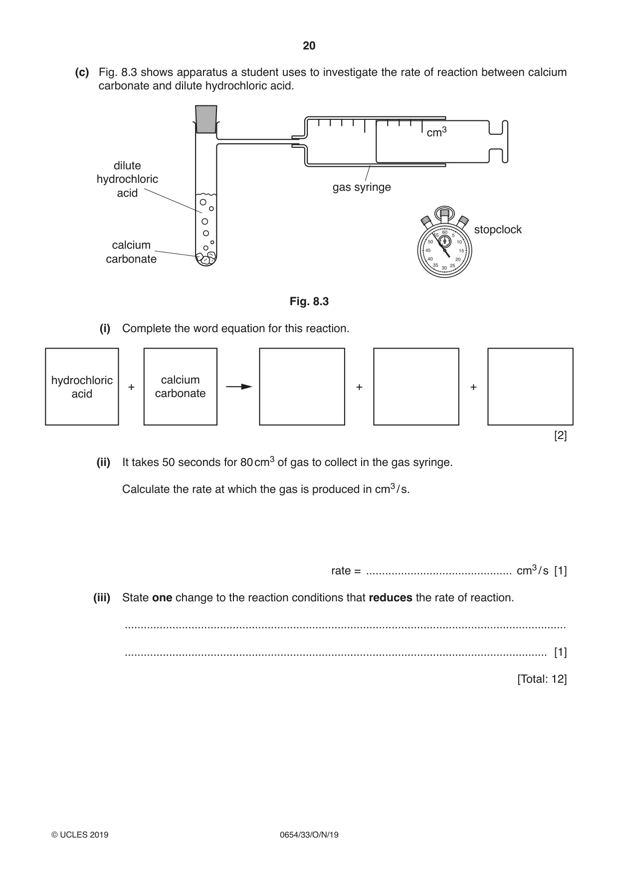Cambridge IGCSE Sciences - Co-ordinated (Double) 0654 2019 Oct/Nov Paper 3 · Variant 3 question paper, page 20 of 32
