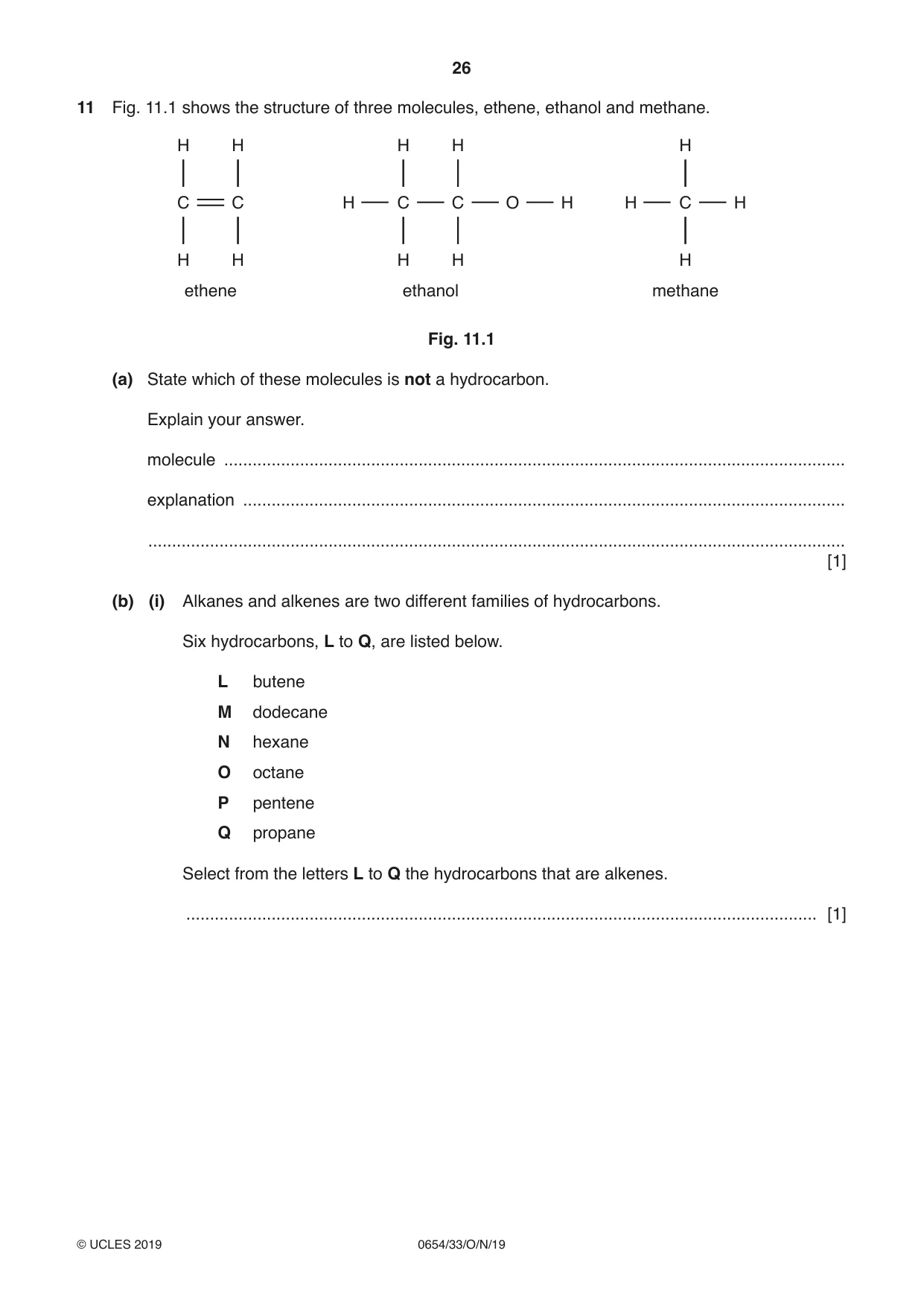 Cambridge IGCSE Sciences - Co-ordinated (Double) 0654 2019 Oct/Nov Paper 3 · Variant 3 question paper, page 26 of 32