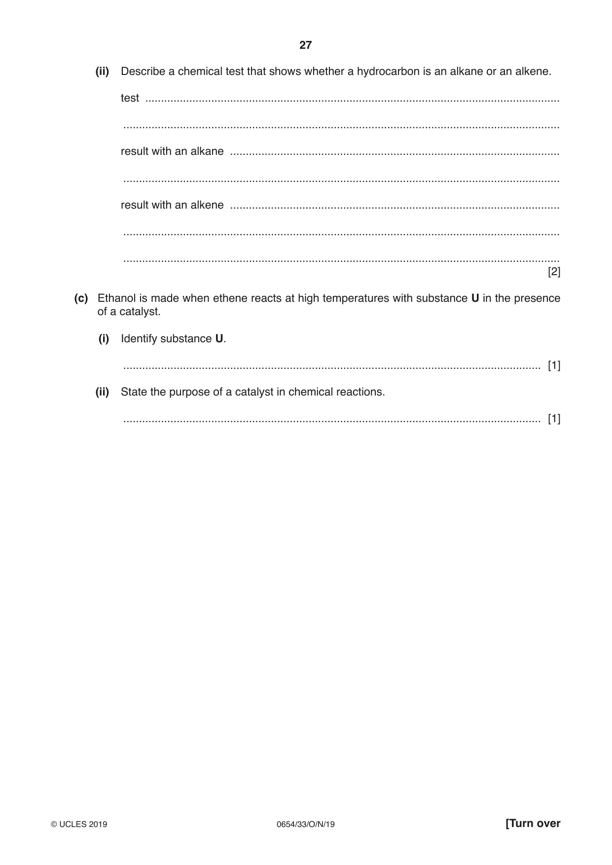 Cambridge IGCSE Sciences - Co-ordinated (Double) 0654 2019 Oct/Nov Paper 3 · Variant 3 question paper, page 27 of 32
