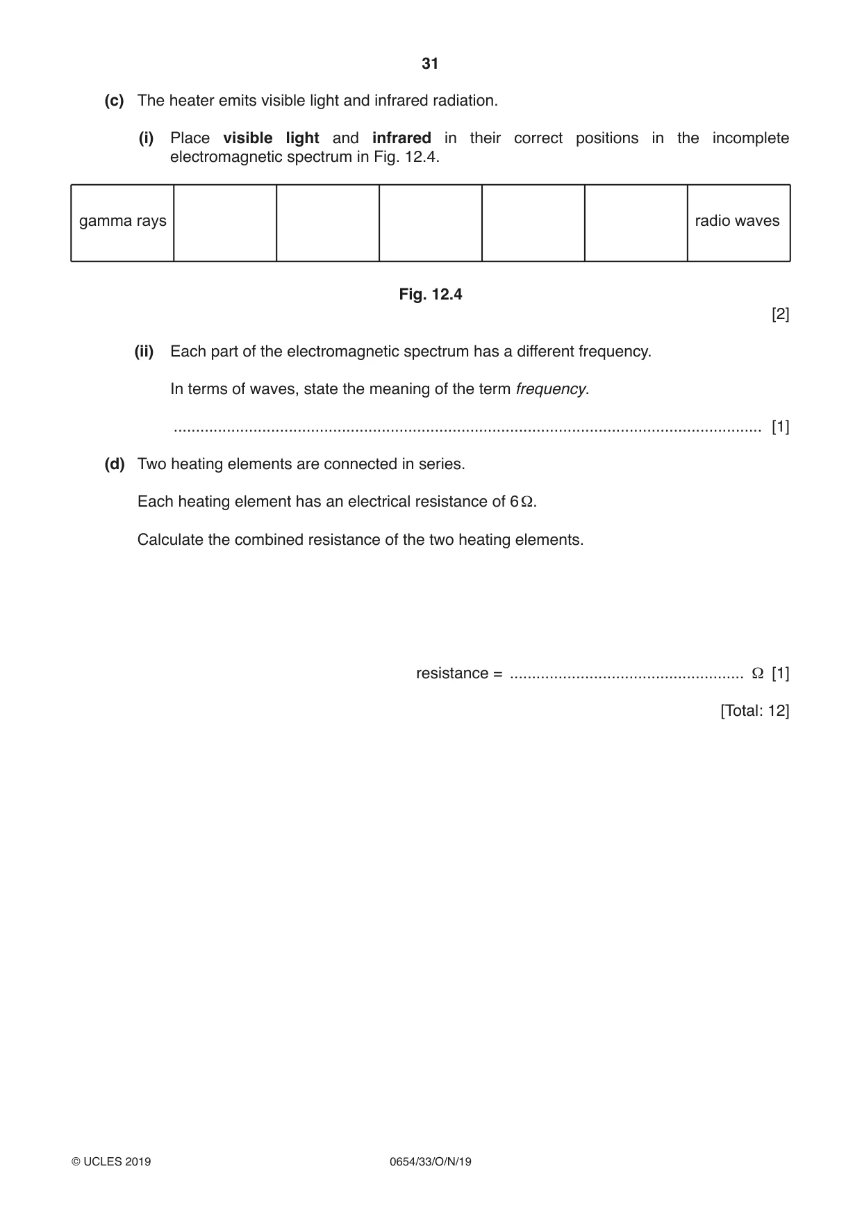 Cambridge IGCSE Sciences - Co-ordinated (Double) 0654 2019 Oct/Nov Paper 3 · Variant 3 question paper, page 31 of 32