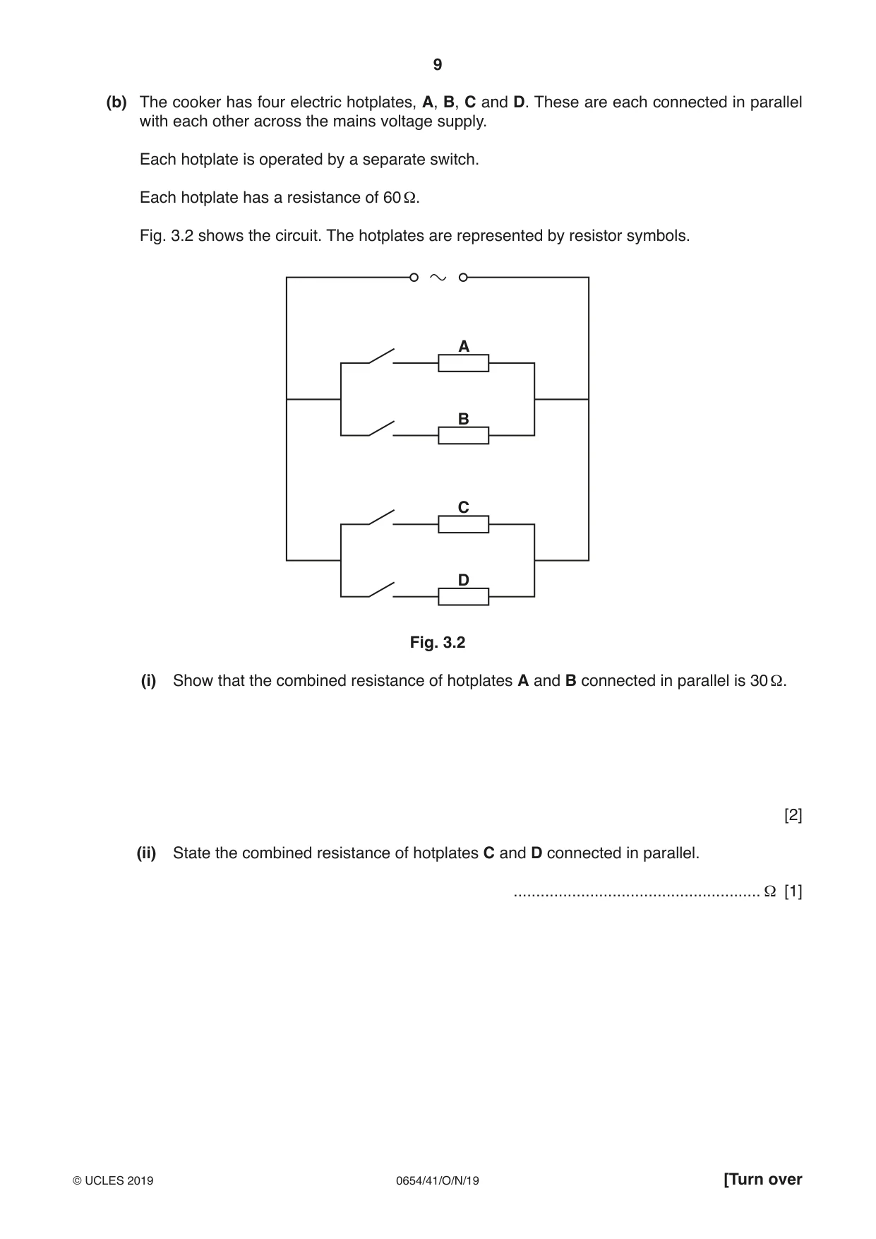 Cambridge IGCSE Sciences - Co-ordinated (Double) 0654 2019 Oct/Nov Paper 4 · Variant 1 question paper, page 9 of 32