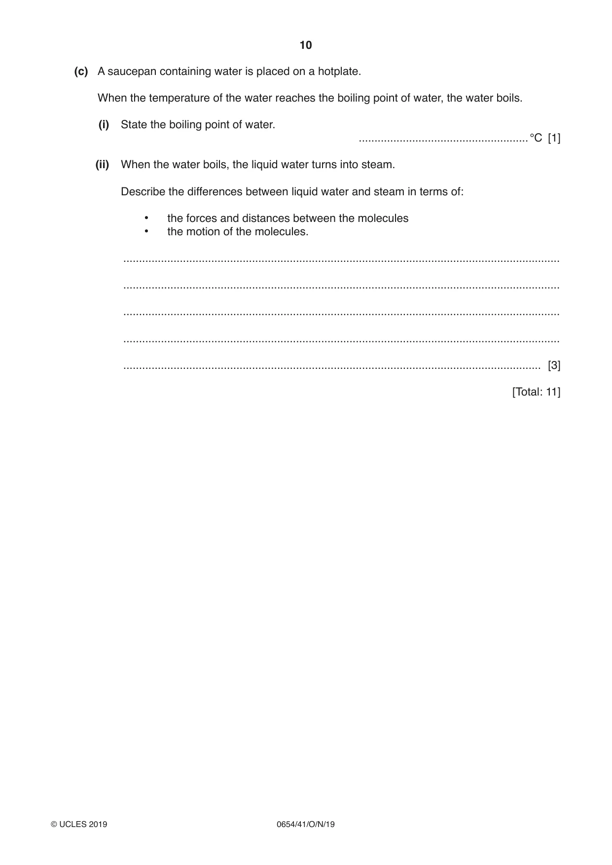 Cambridge IGCSE Sciences - Co-ordinated (Double) 0654 2019 Oct/Nov Paper 4 · Variant 1 question paper, page 10 of 32