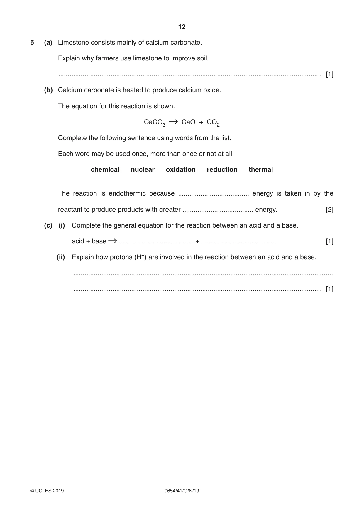 Cambridge IGCSE Sciences - Co-ordinated (Double) 0654 2019 Oct/Nov Paper 4 · Variant 1 question paper, page 12 of 32