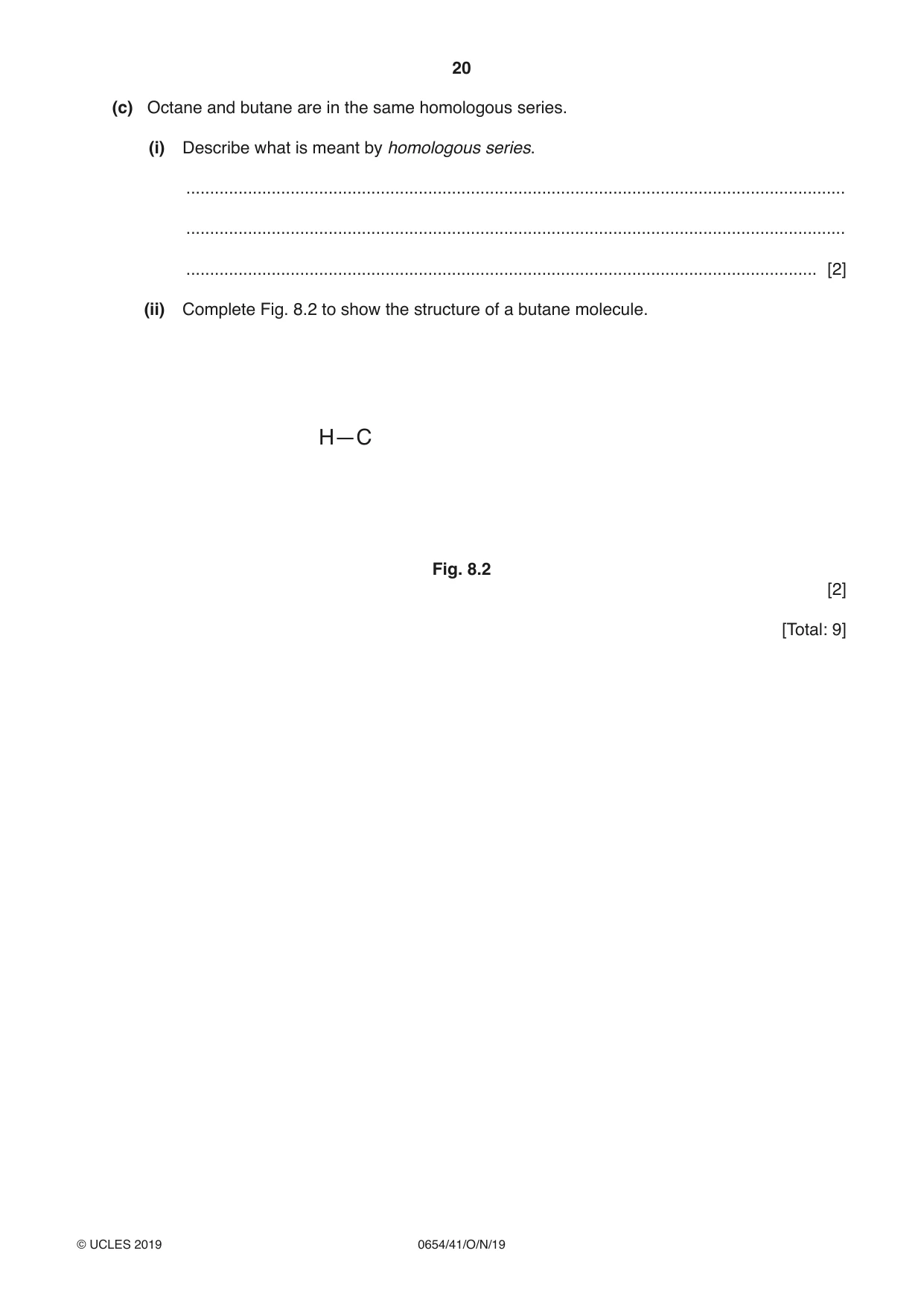 Cambridge IGCSE Sciences - Co-ordinated (Double) 0654 2019 Oct/Nov Paper 4 · Variant 1 question paper, page 20 of 32