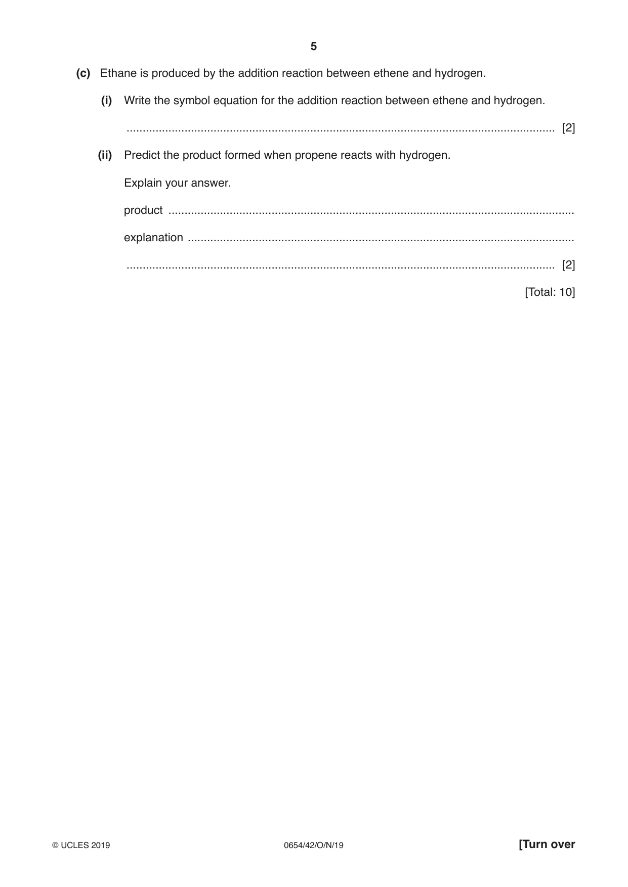 Cambridge IGCSE Sciences - Co-ordinated (Double) 0654 2019 Oct/Nov Paper 4 · Variant 2 question paper, page 5 of 28