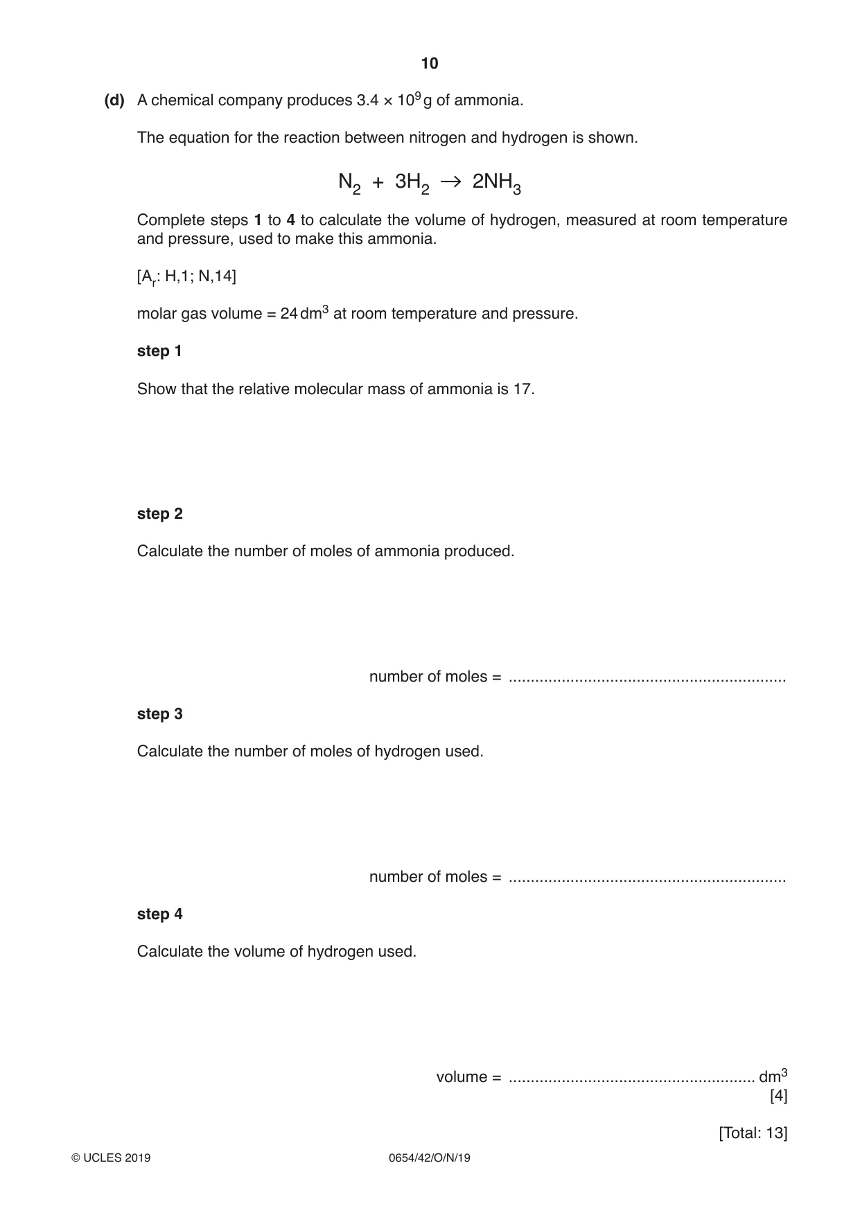 Cambridge IGCSE Sciences - Co-ordinated (Double) 0654 2019 Oct/Nov Paper 4 · Variant 2 question paper, page 10 of 28