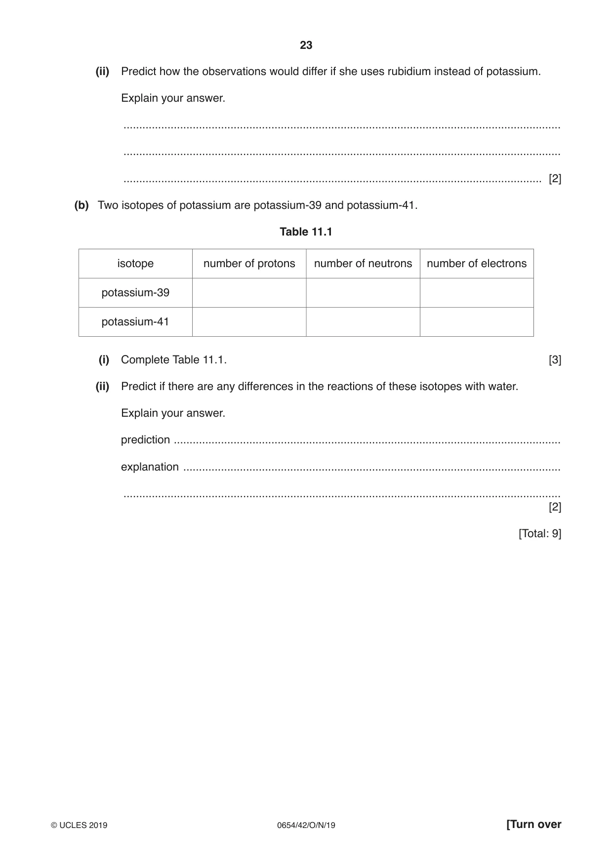 Cambridge IGCSE Sciences - Co-ordinated (Double) 0654 2019 Oct/Nov Paper 4 · Variant 2 question paper, page 23 of 28