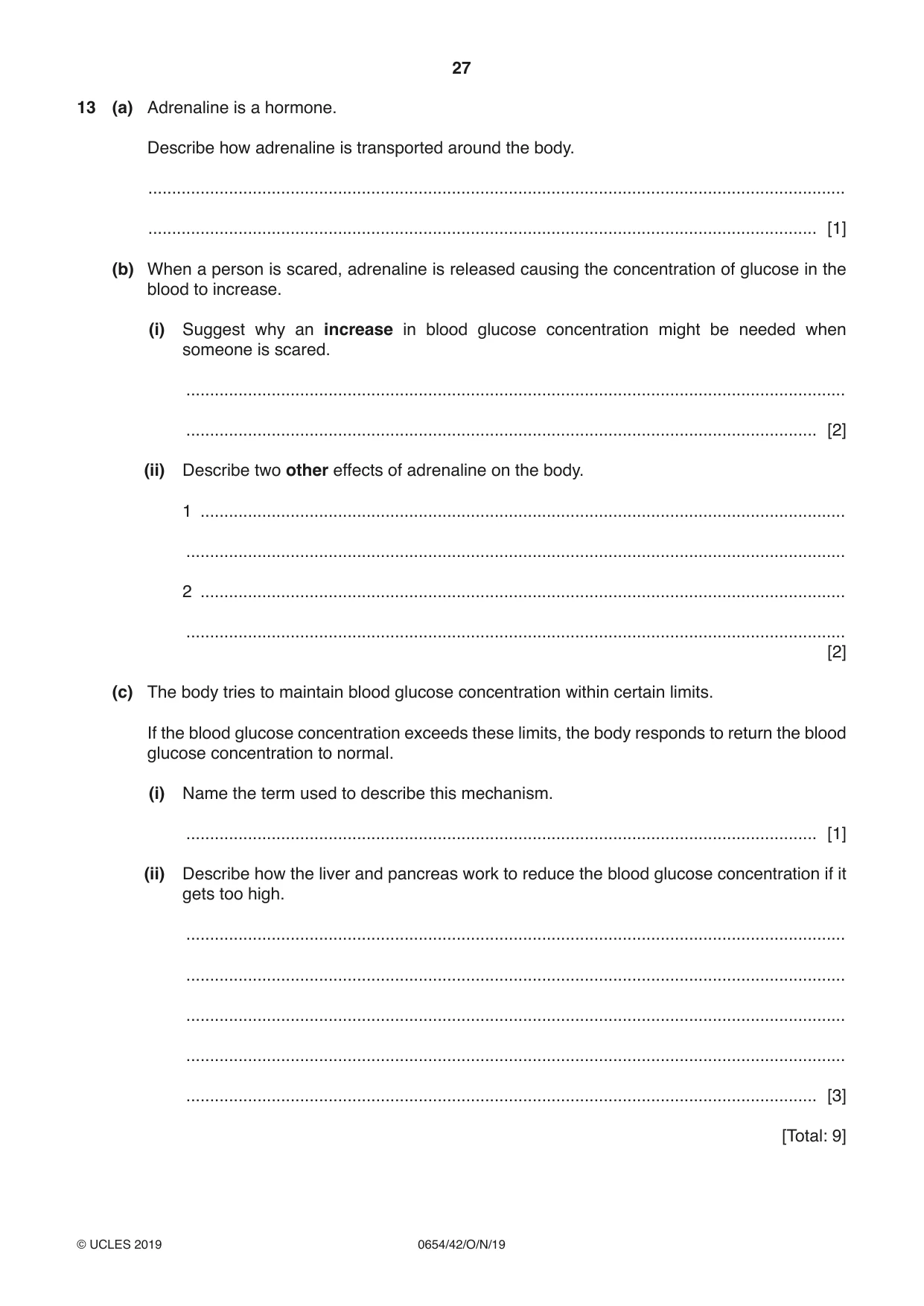 Cambridge IGCSE Sciences - Co-ordinated (Double) 0654 2019 Oct/Nov Paper 4 · Variant 2 question paper, page 27 of 28