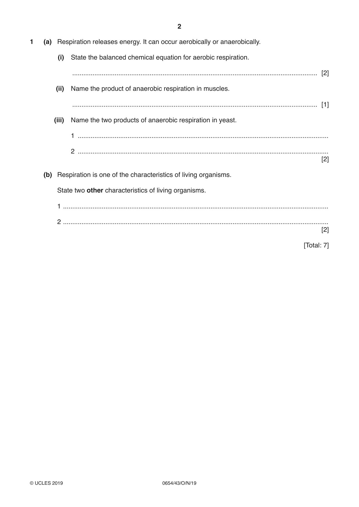 Cambridge IGCSE Sciences - Co-ordinated (Double) 0654 2019 Oct/Nov Paper 4 · Variant 3 question paper, page 2 of 32
