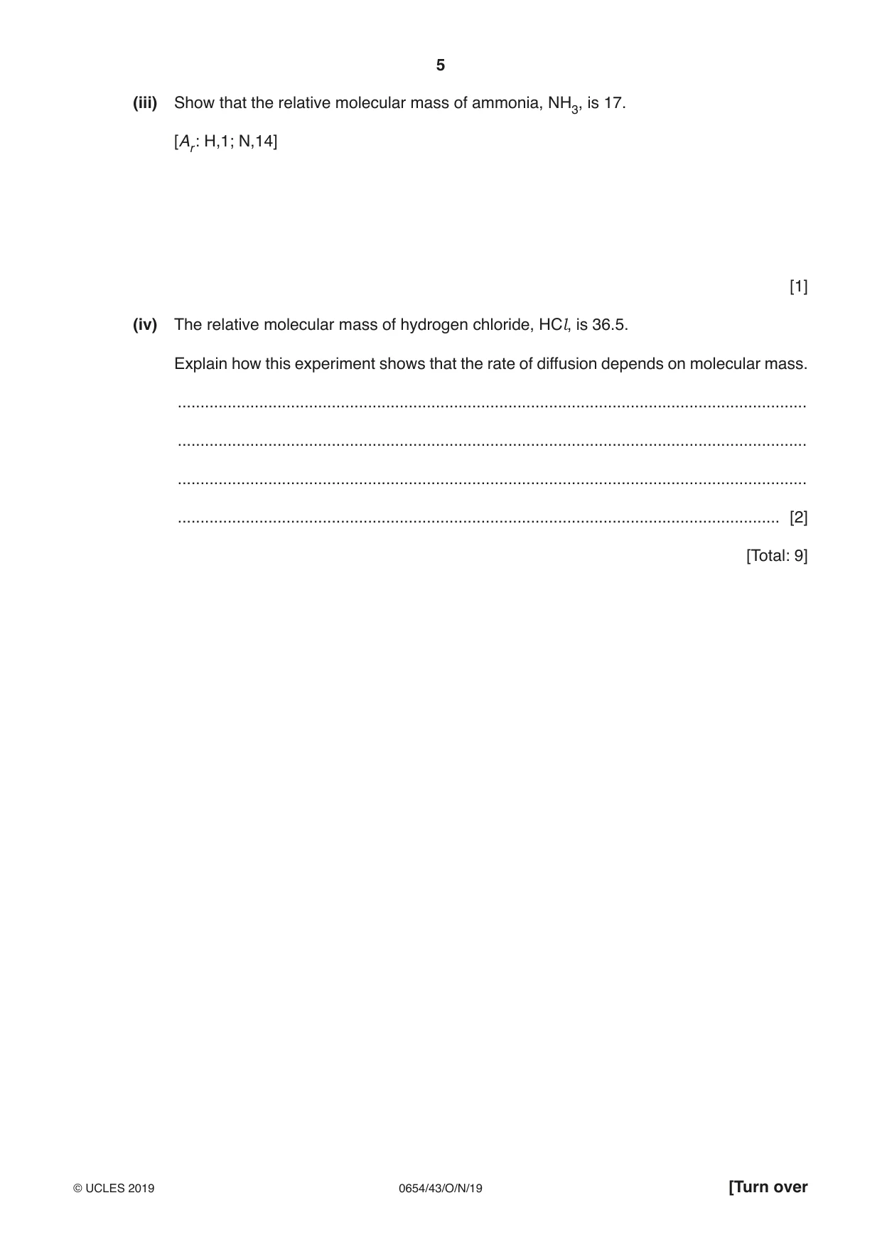 Cambridge IGCSE Sciences - Co-ordinated (Double) 0654 2019 Oct/Nov Paper 4 · Variant 3 question paper, page 5 of 32