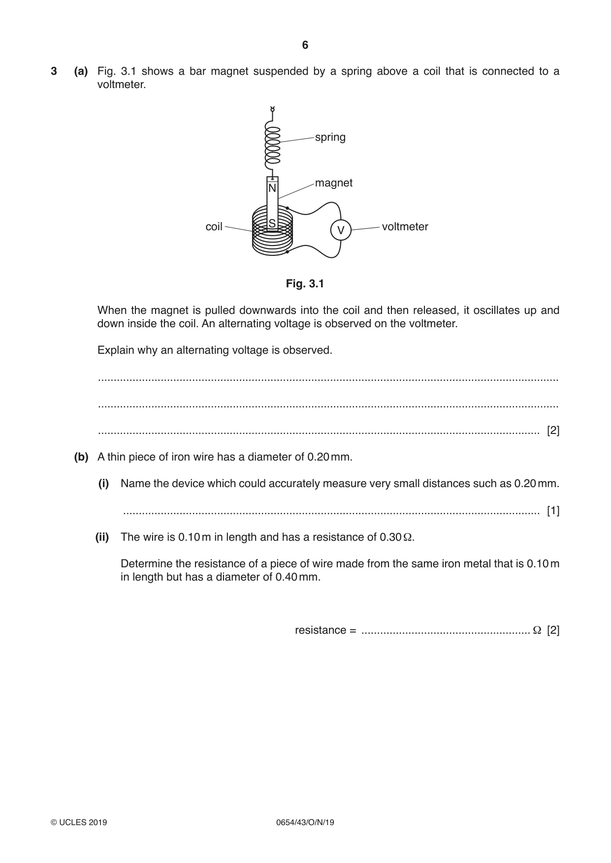 Cambridge IGCSE Sciences - Co-ordinated (Double) 0654 2019 Oct/Nov Paper 4 · Variant 3 question paper, page 6 of 32