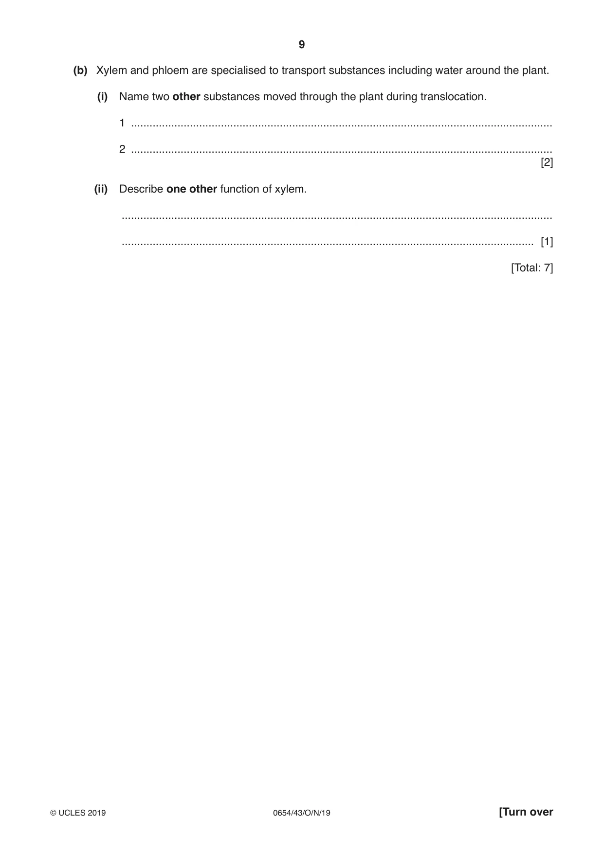Cambridge IGCSE Sciences - Co-ordinated (Double) 0654 2019 Oct/Nov Paper 4 · Variant 3 question paper, page 9 of 32