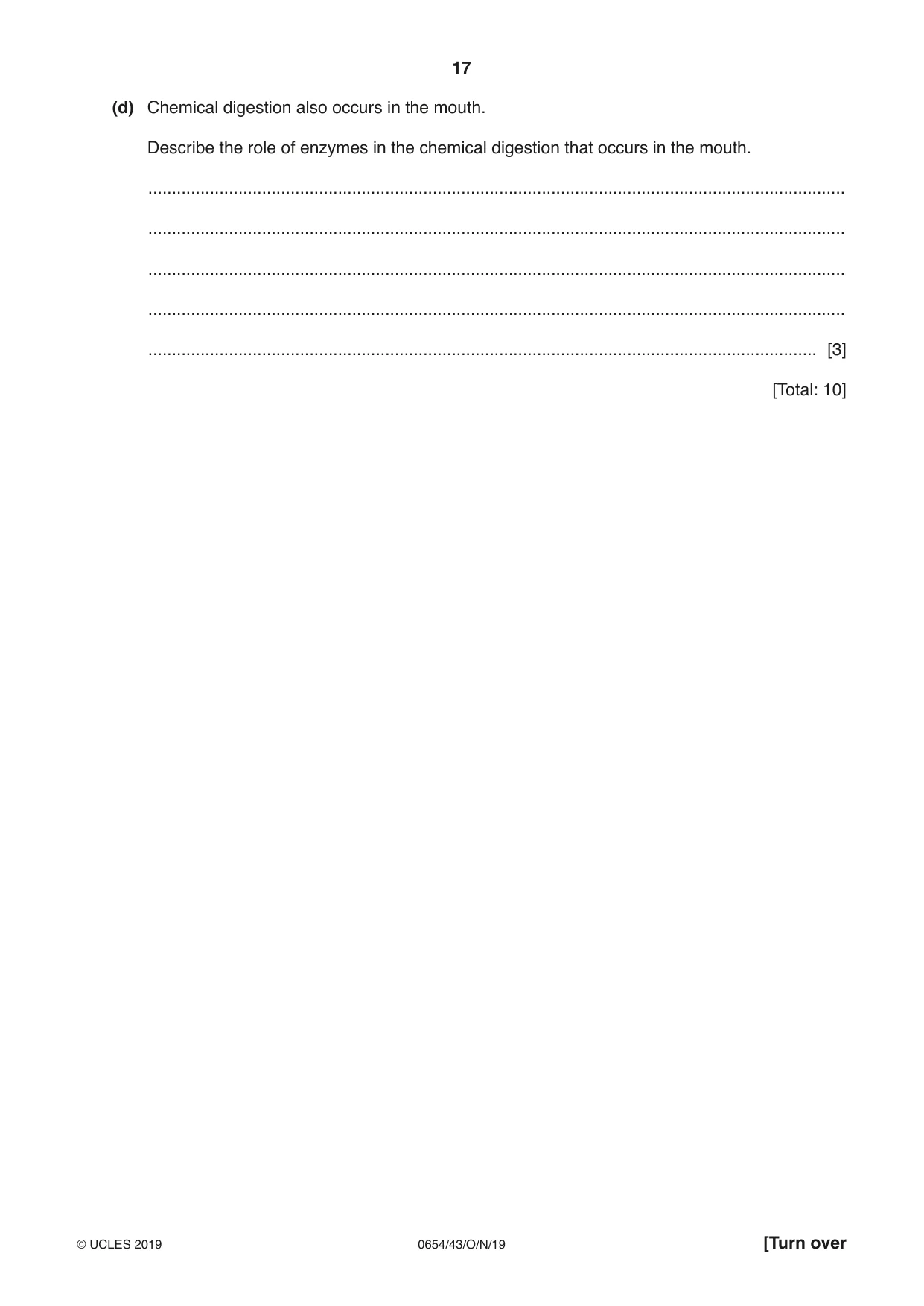 Cambridge IGCSE Sciences - Co-ordinated (Double) 0654 2019 Oct/Nov Paper 4 · Variant 3 question paper, page 17 of 32