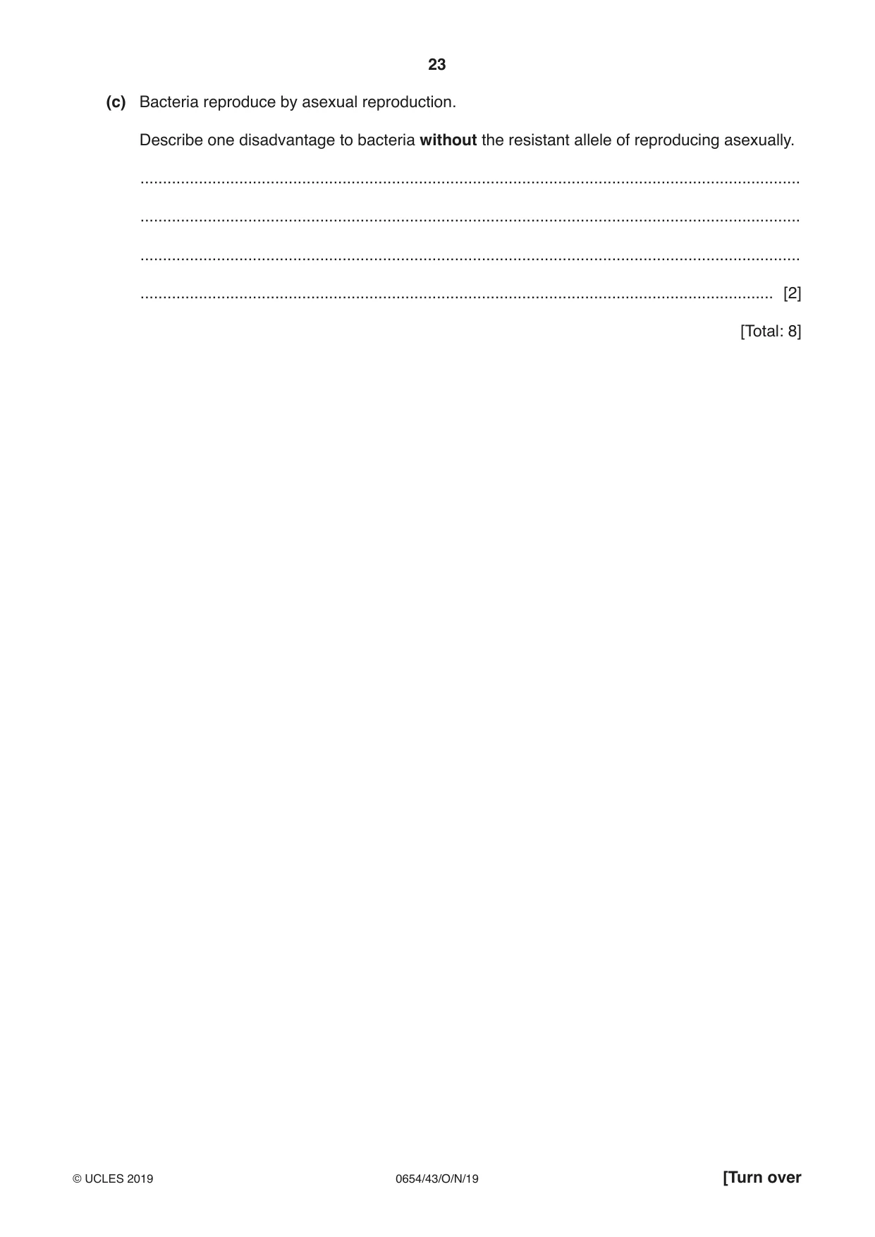 Cambridge IGCSE Sciences - Co-ordinated (Double) 0654 2019 Oct/Nov Paper 4 · Variant 3 question paper, page 23 of 32