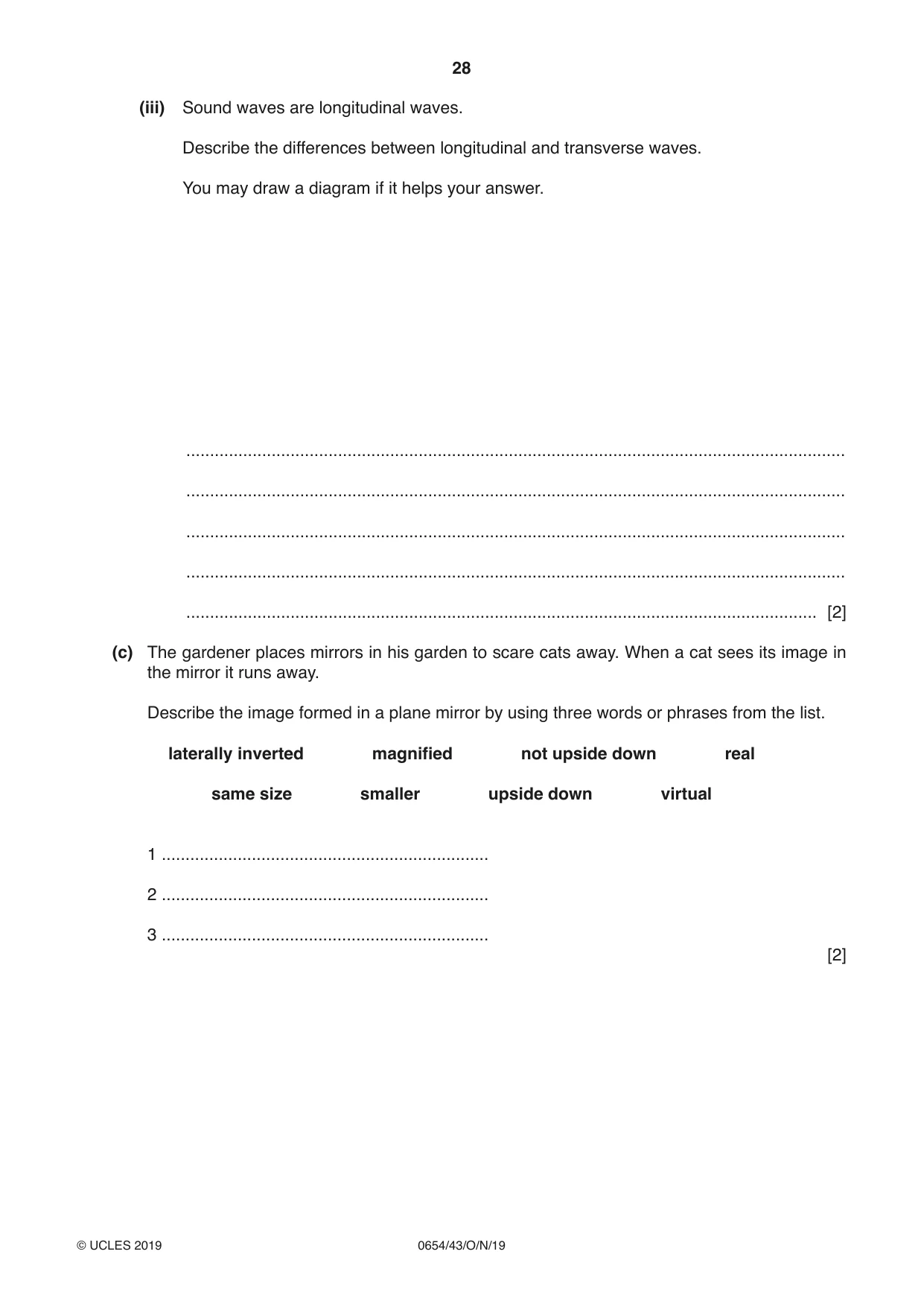 Cambridge IGCSE Sciences - Co-ordinated (Double) 0654 2019 Oct/Nov Paper 4 · Variant 3 question paper, page 28 of 32