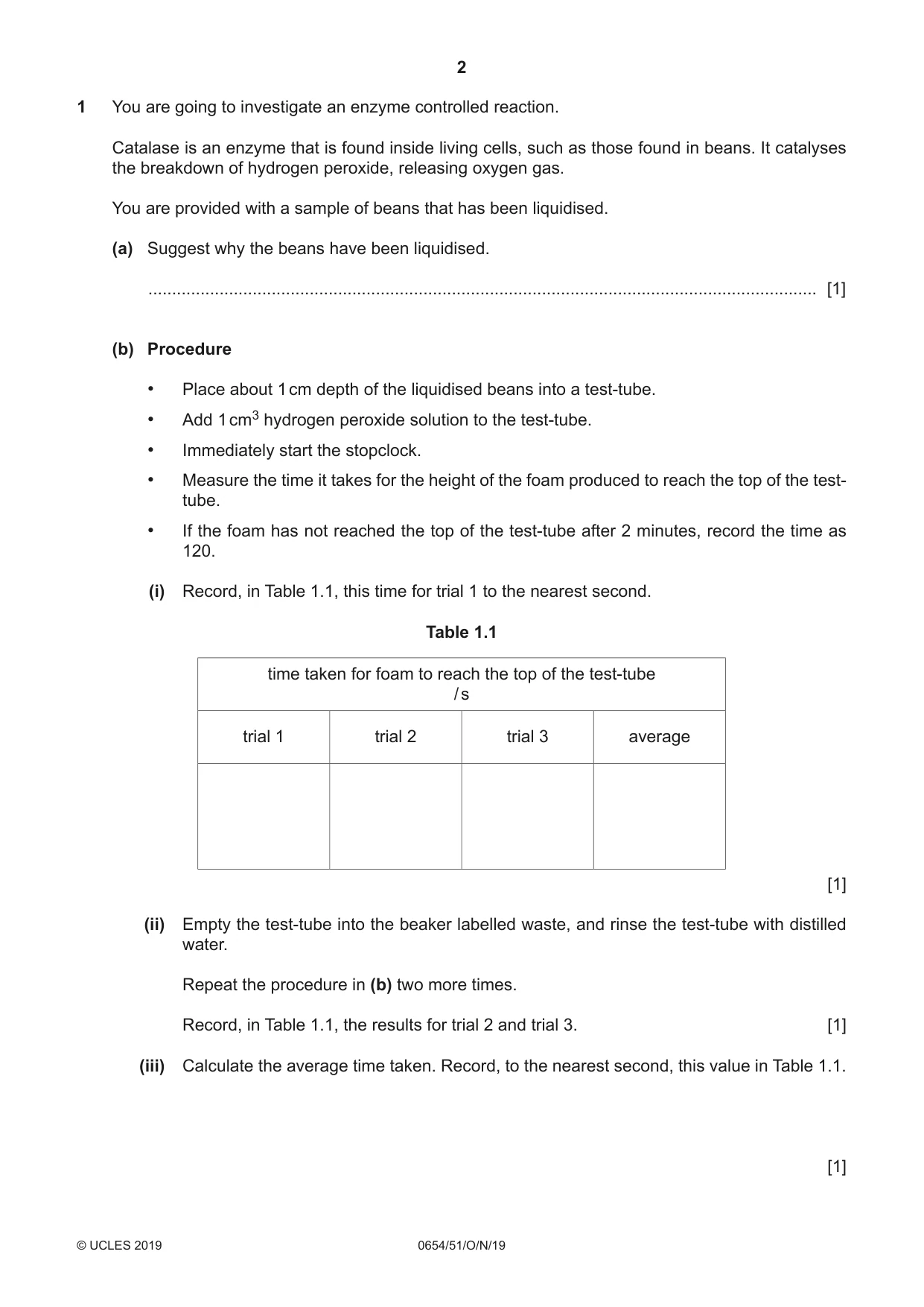 Cambridge IGCSE Sciences - Co-ordinated (Double) 0654 2019 Oct/Nov Paper 5 · Variant 1 question paper, page 2 of 16