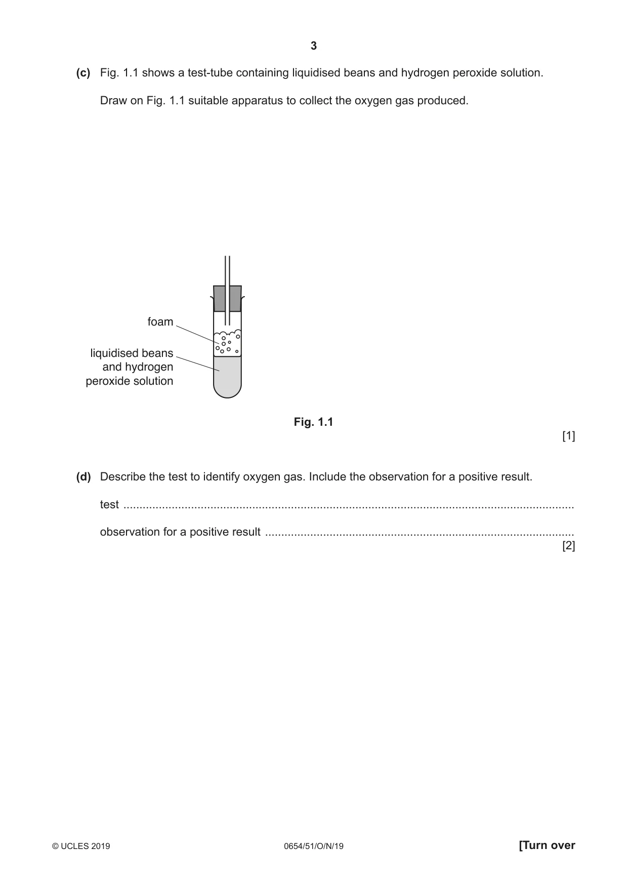 Cambridge IGCSE Sciences - Co-ordinated (Double) 0654 2019 Oct/Nov Paper 5 · Variant 1 question paper, page 3 of 16