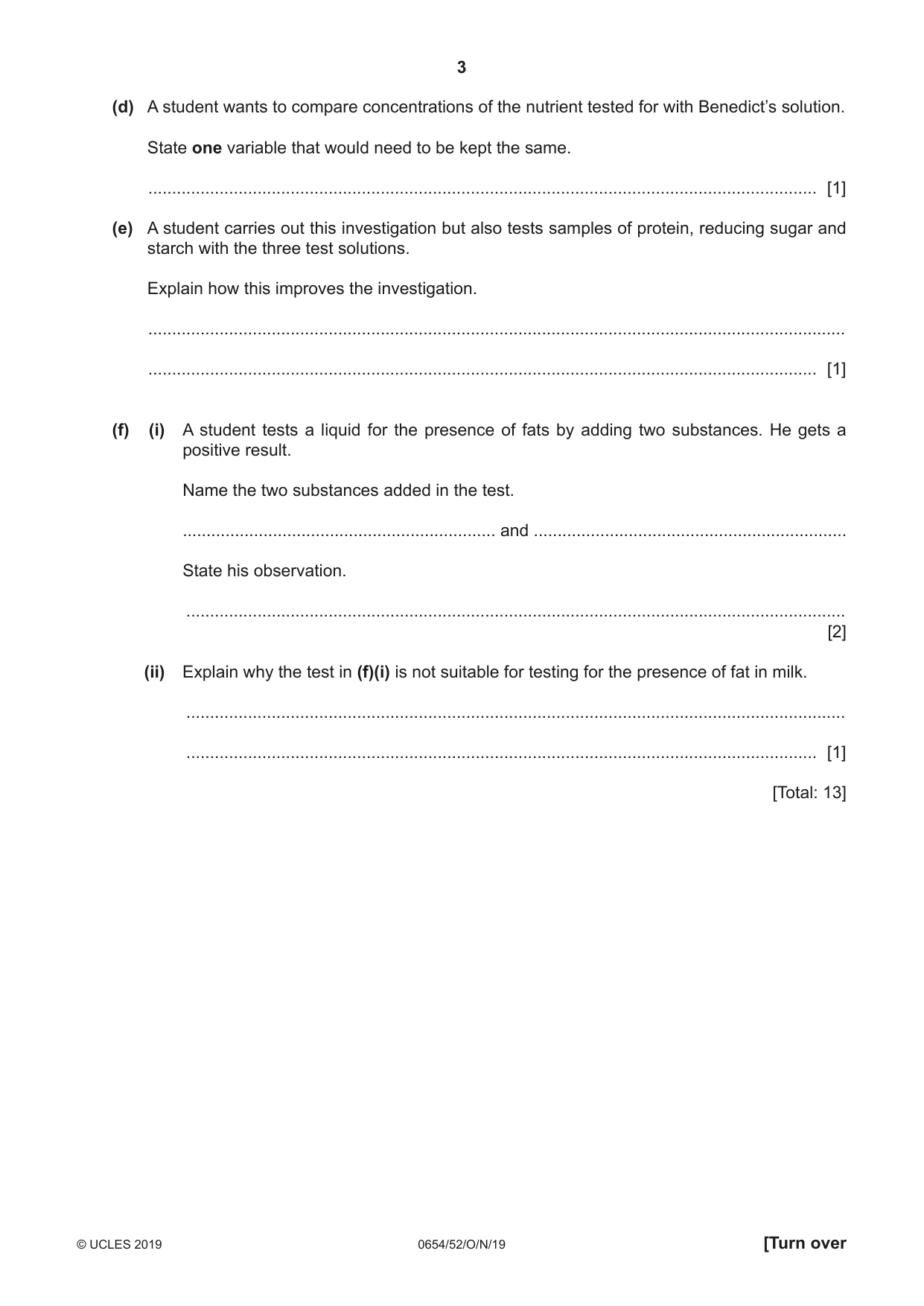 Cambridge IGCSE Sciences - Co-ordinated (Double) 0654 2019 Oct/Nov Paper 5 · Variant 2 question paper, page 3 of 16