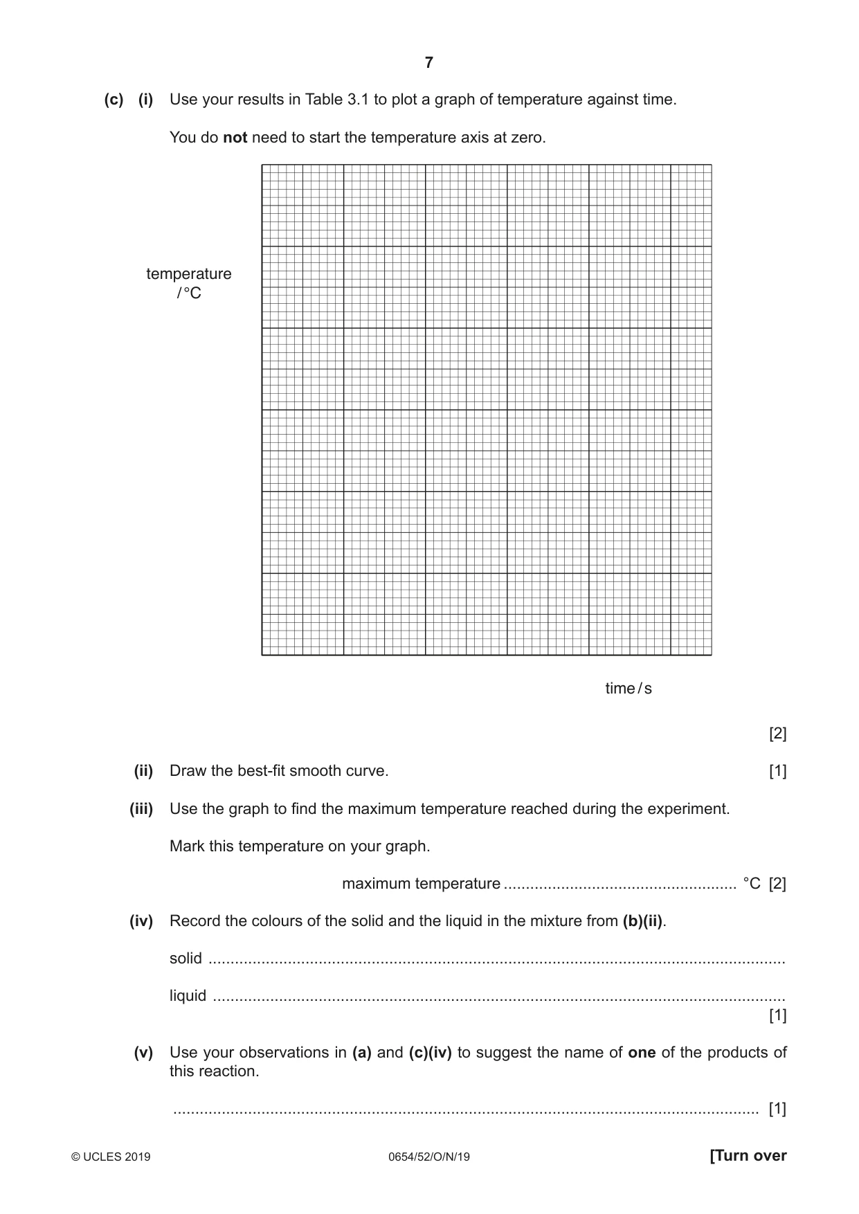 Cambridge IGCSE Sciences - Co-ordinated (Double) 0654 2019 Oct/Nov Paper 5 · Variant 2 question paper, page 7 of 16