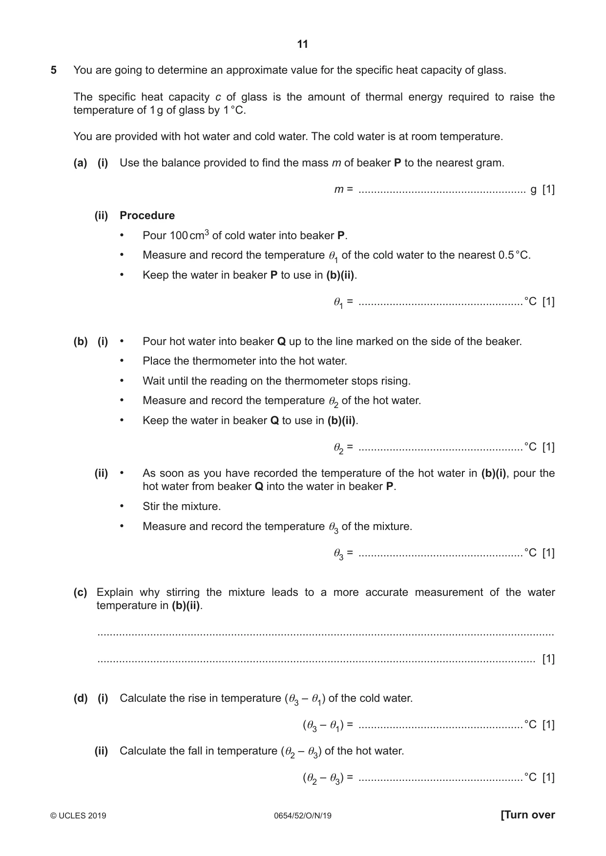 Cambridge IGCSE Sciences - Co-ordinated (Double) 0654 2019 Oct/Nov Paper 5 · Variant 2 question paper, page 11 of 16