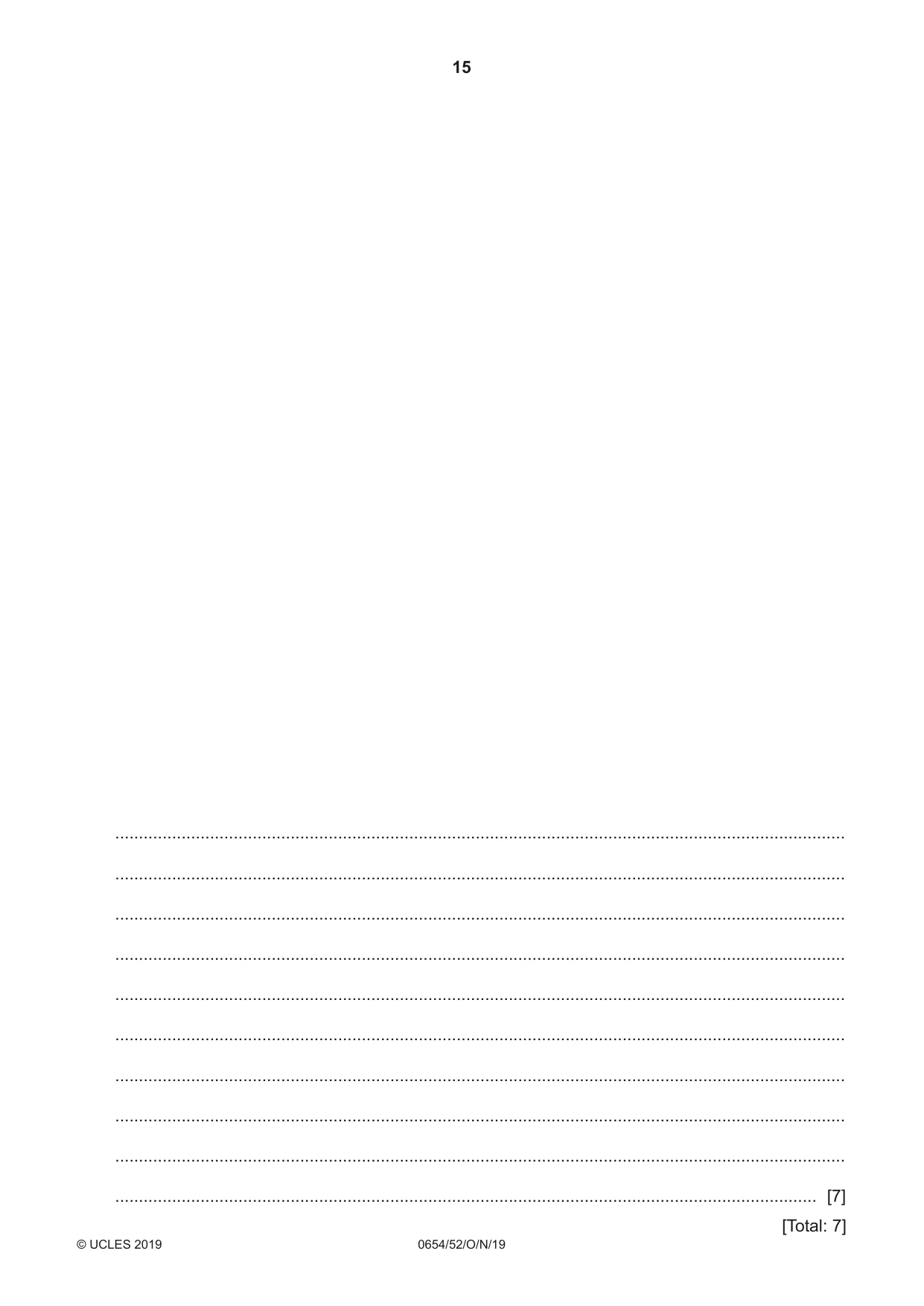 Cambridge IGCSE Sciences - Co-ordinated (Double) 0654 2019 Oct/Nov Paper 5 · Variant 2 question paper, page 15 of 16