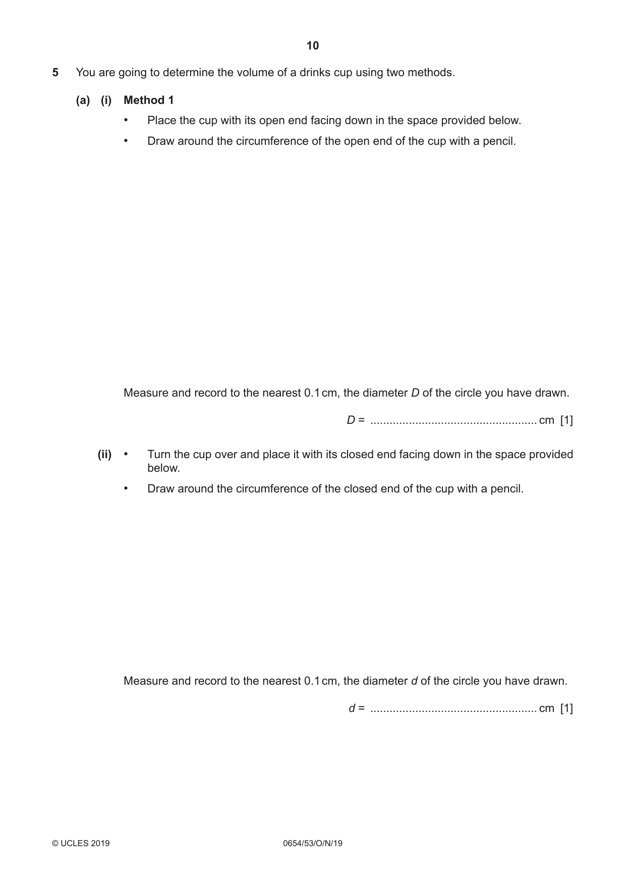 Cambridge IGCSE Sciences - Co-ordinated (Double) 0654 2019 Oct/Nov Paper 5 · Variant 3 question paper, page 10 of 16
