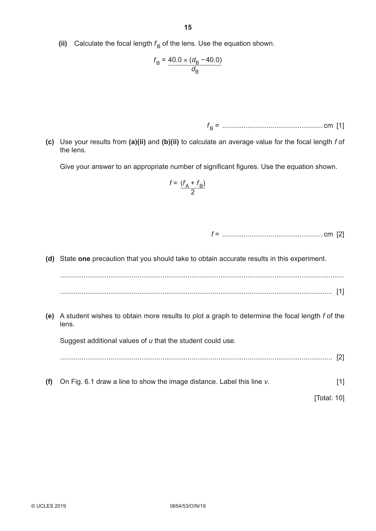 Cambridge IGCSE Sciences - Co-ordinated (Double) 0654 2019 Oct/Nov Paper 5 · Variant 3 question paper, page 15 of 16