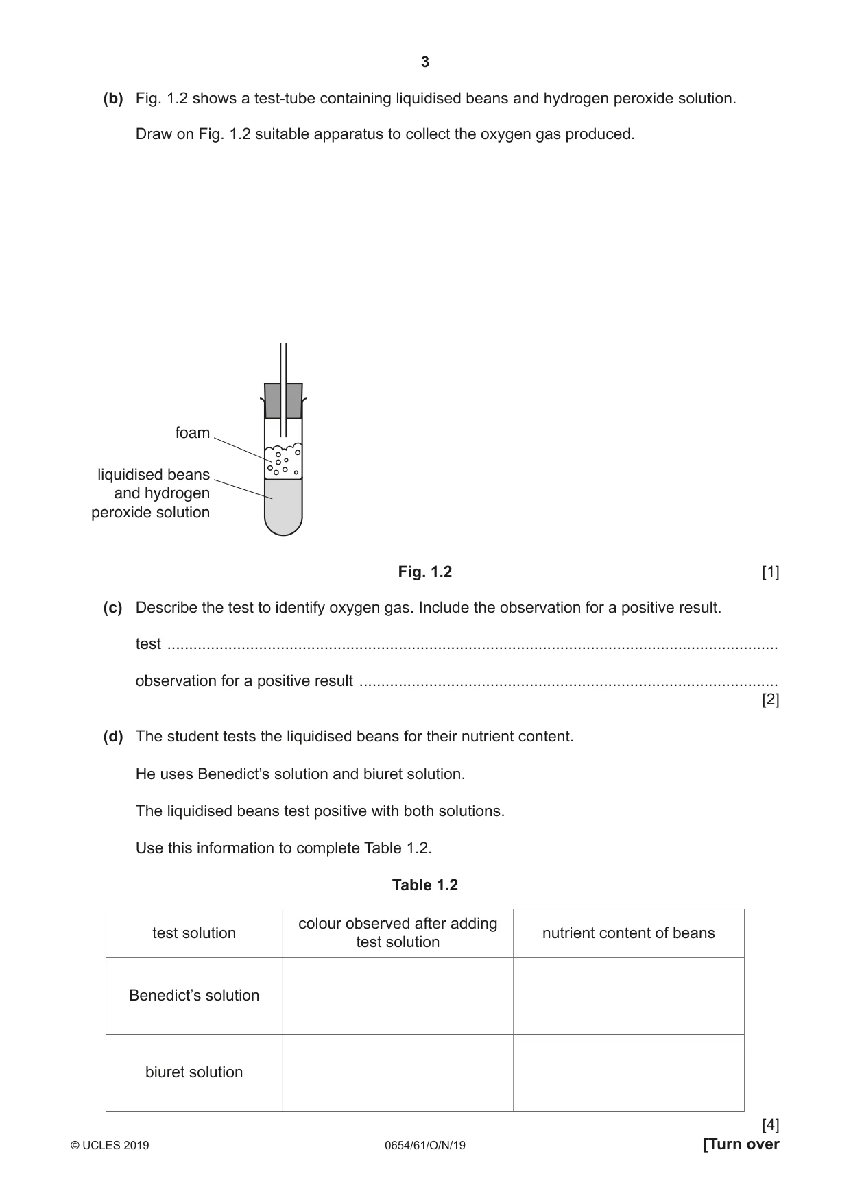 Cambridge IGCSE Sciences - Co-ordinated (Double) 0654 2019 Oct/Nov Paper 6 · Variant 1 question paper, page 3 of 20