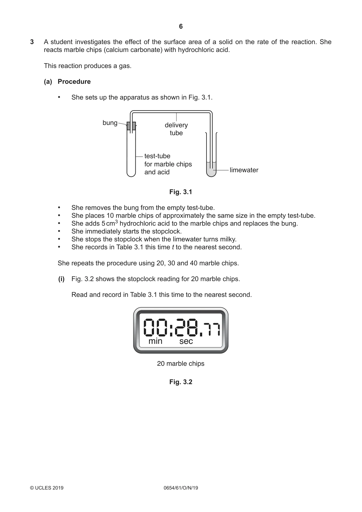 Cambridge IGCSE Sciences - Co-ordinated (Double) 0654 2019 Oct/Nov Paper 6 · Variant 1 question paper, page 6 of 20