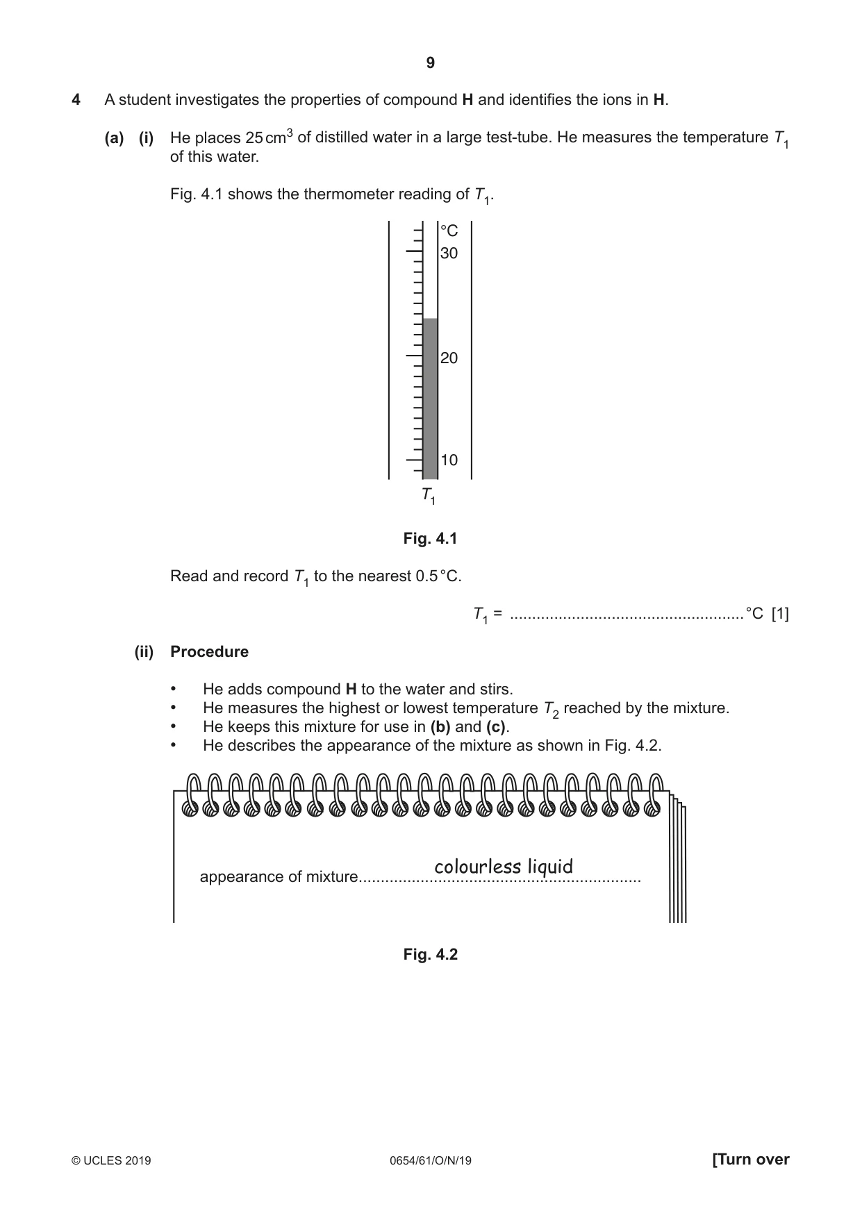 Cambridge IGCSE Sciences - Co-ordinated (Double) 0654 2019 Oct/Nov Paper 6 · Variant 1 question paper, page 9 of 20