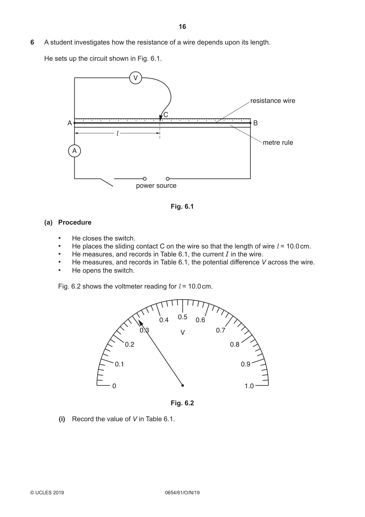 Cambridge IGCSE Sciences - Co-ordinated (Double) 0654 2019 Oct/Nov Paper 6 · Variant 1 question paper, page 16 of 20