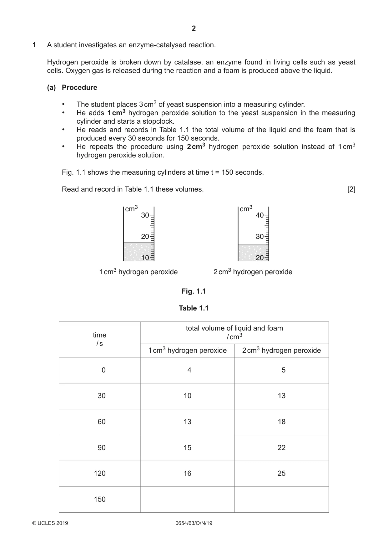 Cambridge IGCSE Sciences - Co-ordinated (Double) 0654 2019 Oct/Nov Paper 6 · Variant 3 question paper, page 2 of 16