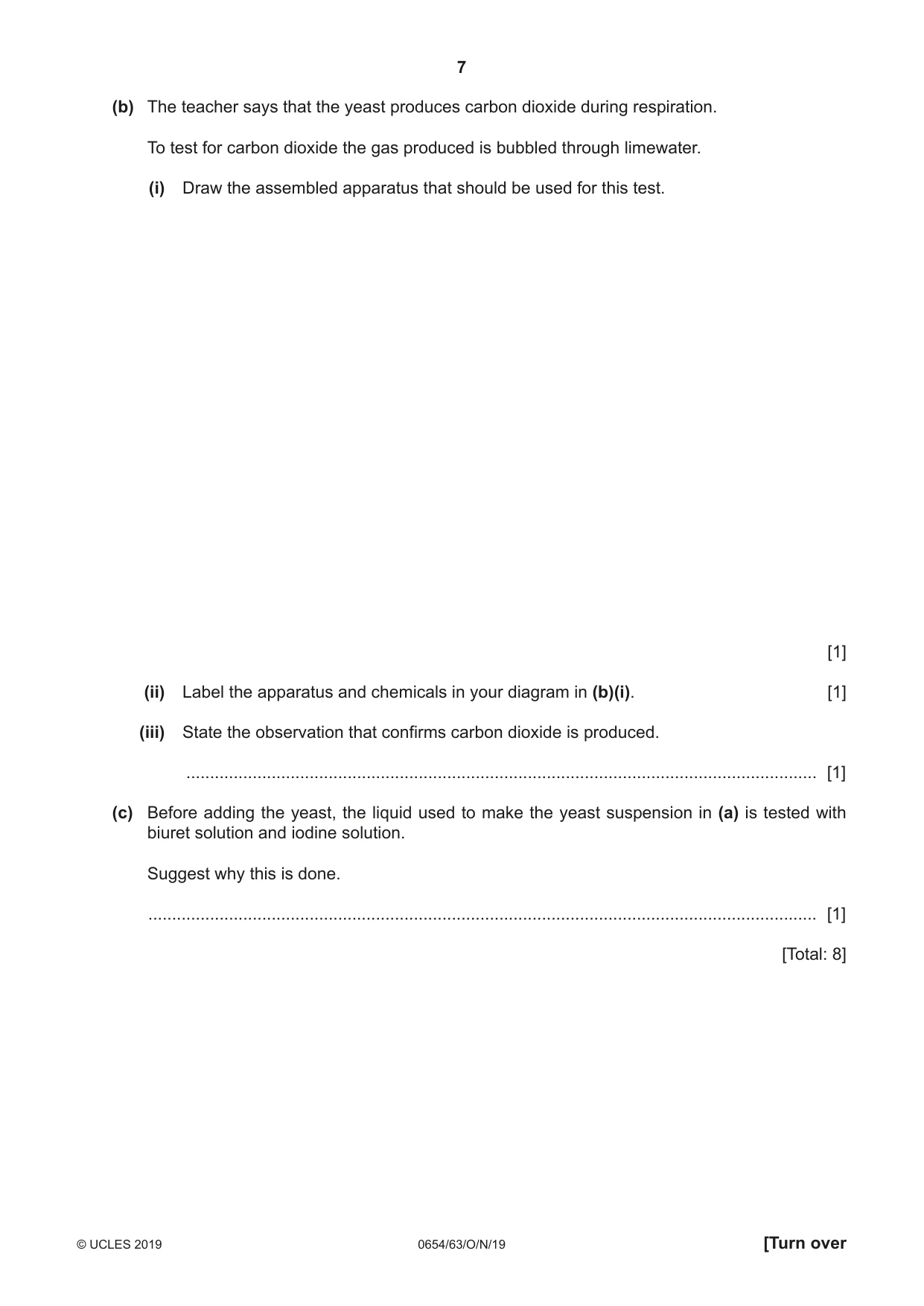 Cambridge IGCSE Sciences - Co-ordinated (Double) 0654 2019 Oct/Nov Paper 6 · Variant 3 question paper, page 7 of 16