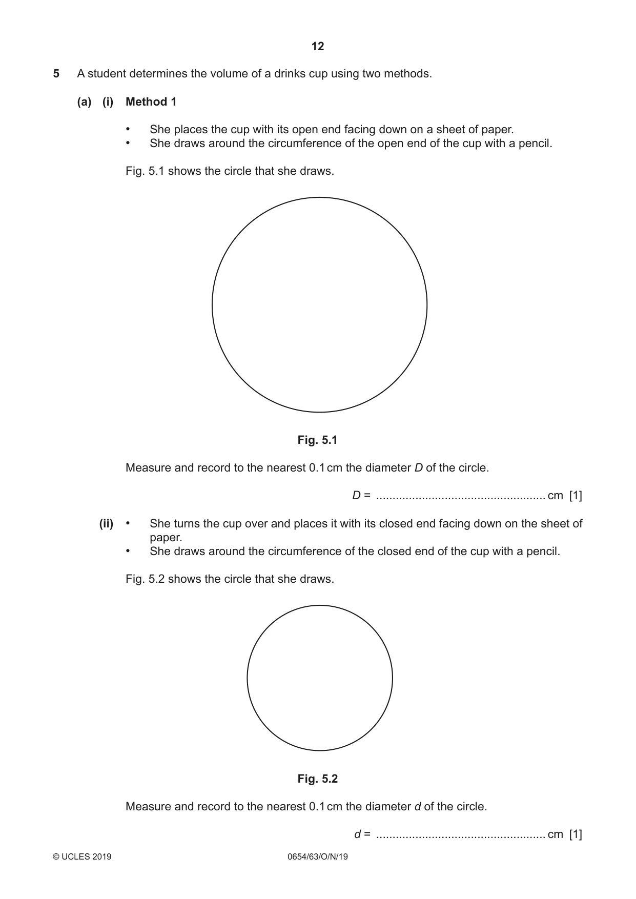 Cambridge IGCSE Sciences - Co-ordinated (Double) 0654 2019 Oct/Nov Paper 6 · Variant 3 question paper, page 12 of 16