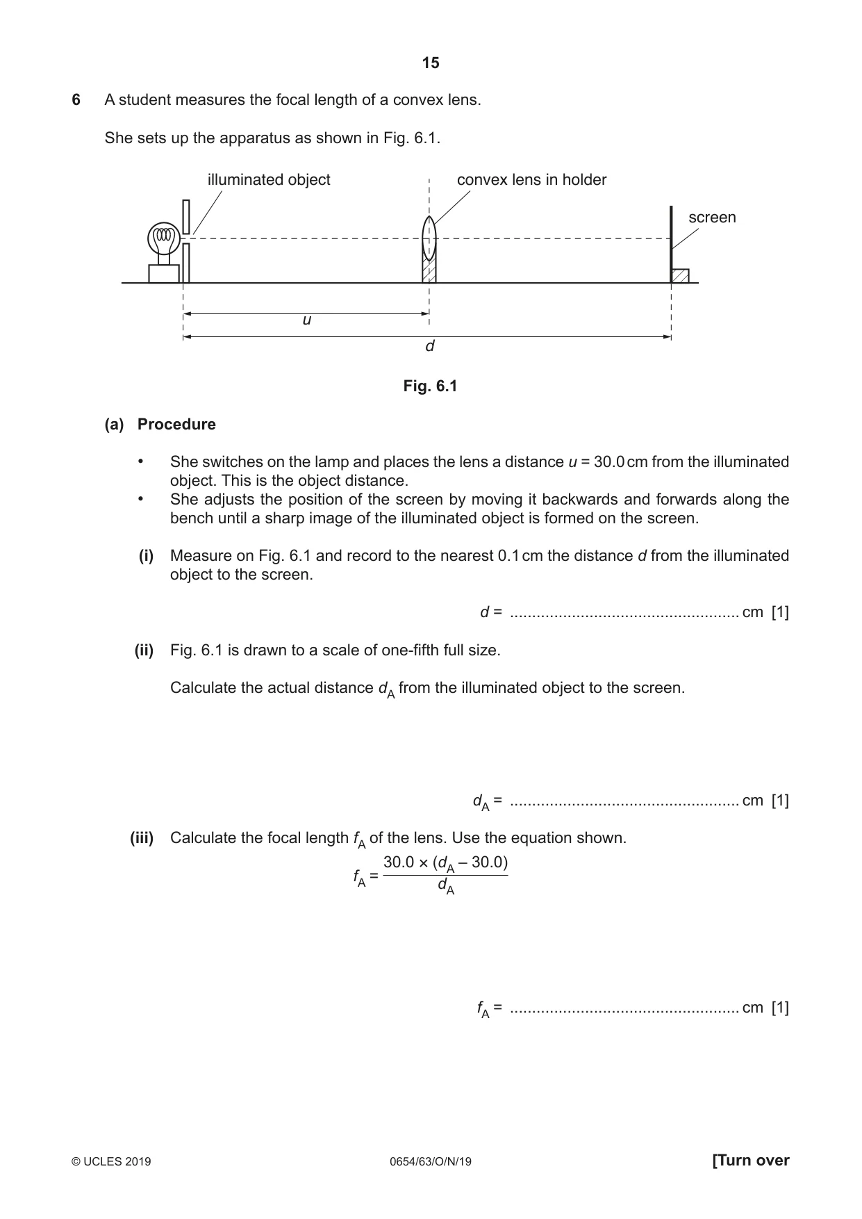 Cambridge IGCSE Sciences - Co-ordinated (Double) 0654 2019 Oct/Nov Paper 6 · Variant 3 question paper, page 15 of 16