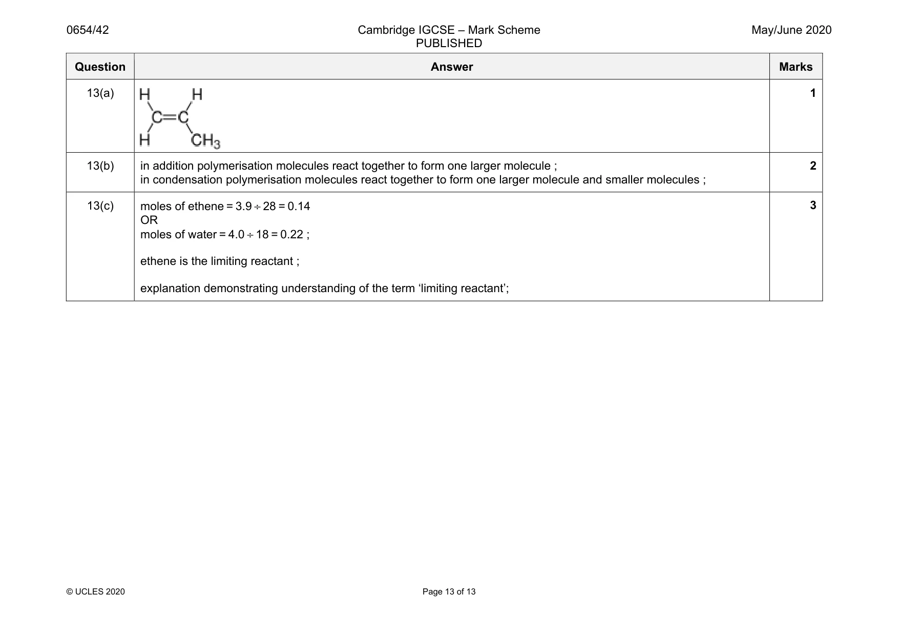 Mark scheme, page 13 of 13
