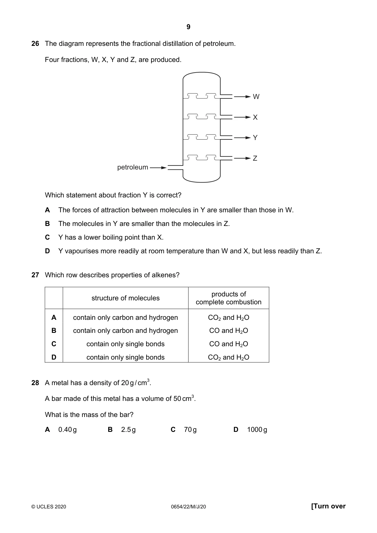 Cambridge IGCSE Sciences - Co-ordinated (Double) 0654 2020 May/June Paper 2 · Variant 2 question paper, page 9 of 16