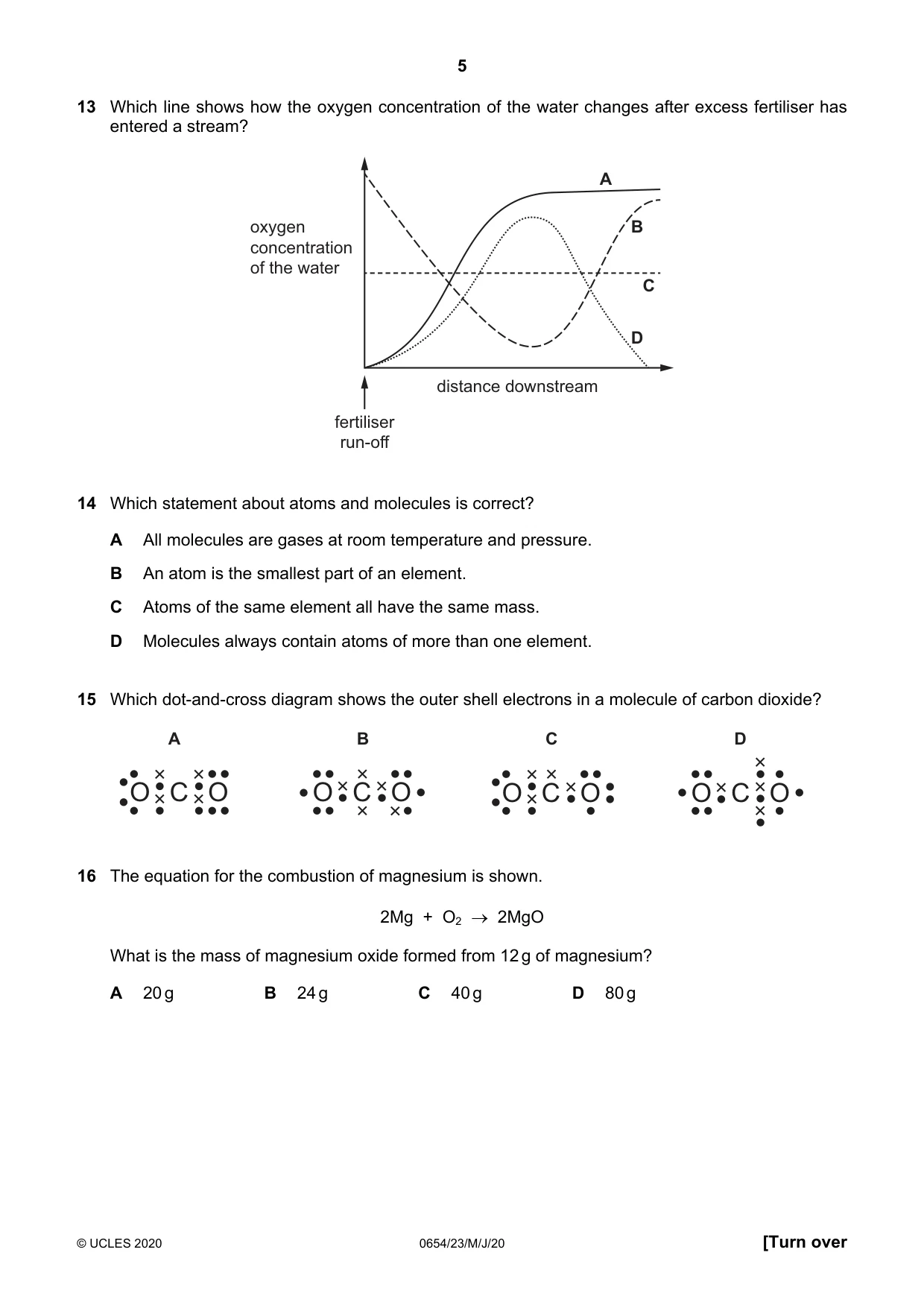 Cambridge IGCSE Sciences - Co-ordinated (Double) 0654 2020 May/June Paper 2 · Variant 3 question paper, page 5 of 16