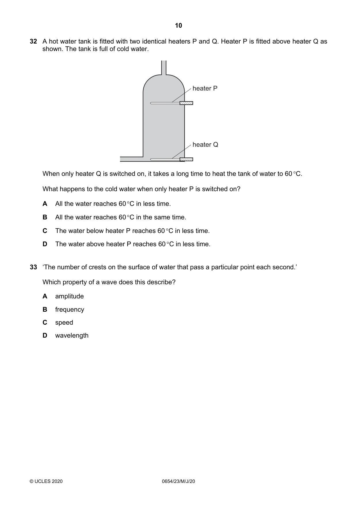 Cambridge IGCSE Sciences - Co-ordinated (Double) 0654 2020 May/June Paper 2 · Variant 3 question paper, page 10 of 16