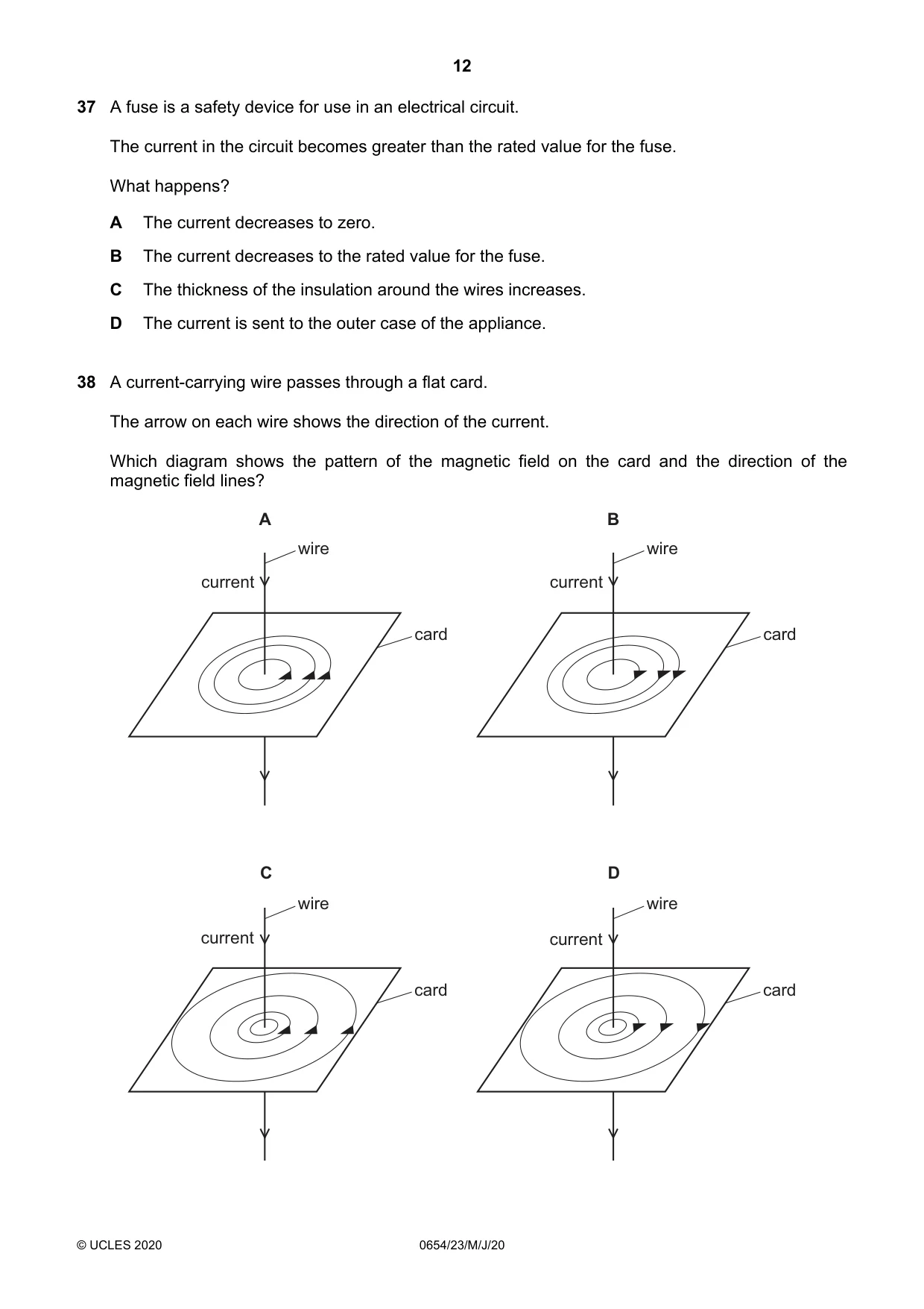 Cambridge IGCSE Sciences - Co-ordinated (Double) 0654 2020 May/June Paper 2 · Variant 3 question paper, page 12 of 16