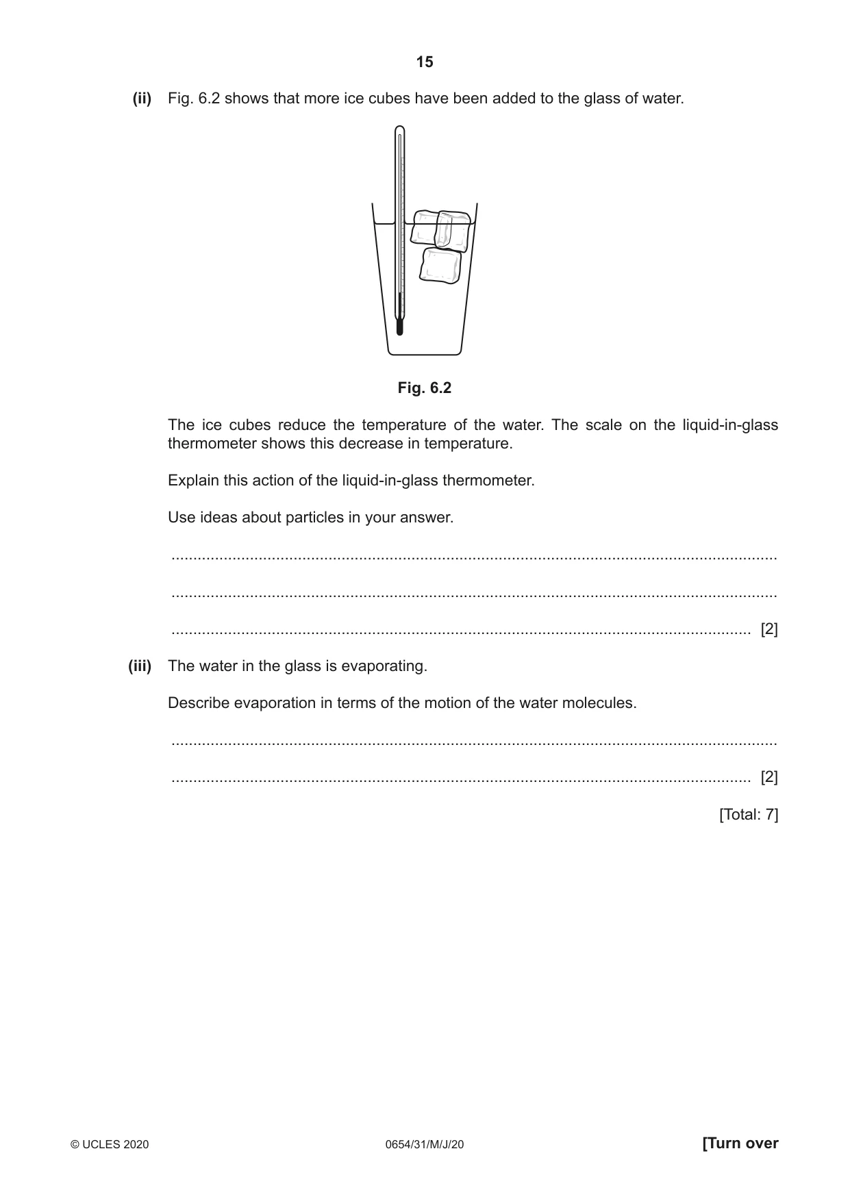 Cambridge IGCSE Sciences - Co-ordinated (Double) 0654 2020 May/June Paper 3 · Variant 1 question paper, page 15 of 32
