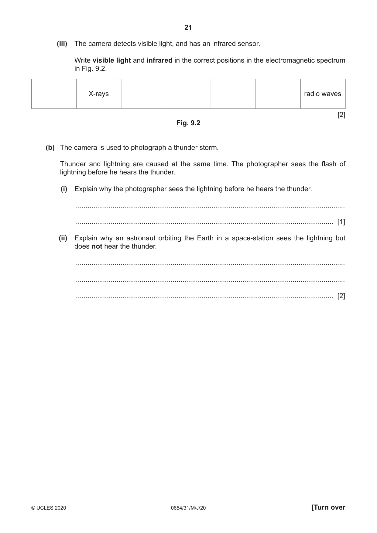 Cambridge IGCSE Sciences - Co-ordinated (Double) 0654 2020 May/June Paper 3 · Variant 1 question paper, page 21 of 32