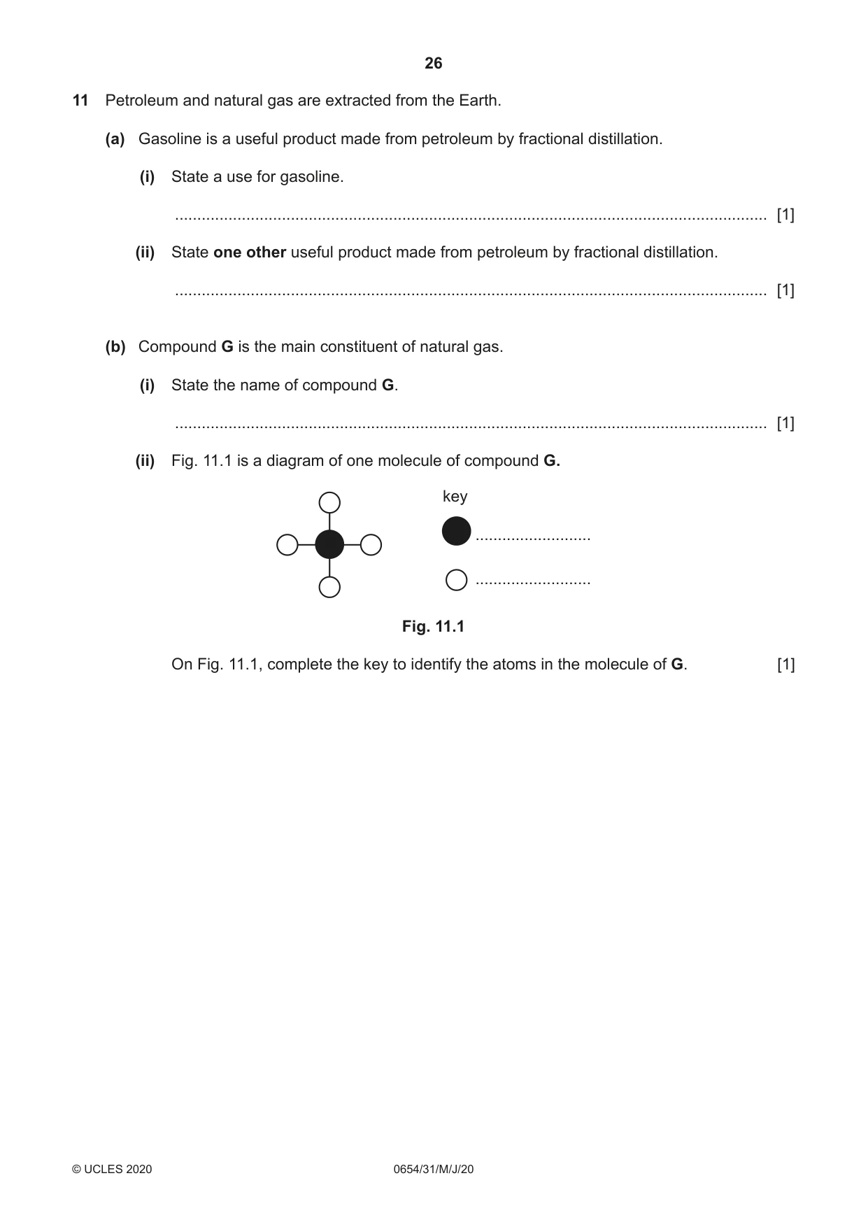 Cambridge IGCSE Sciences - Co-ordinated (Double) 0654 2020 May/June Paper 3 · Variant 1 question paper, page 26 of 32