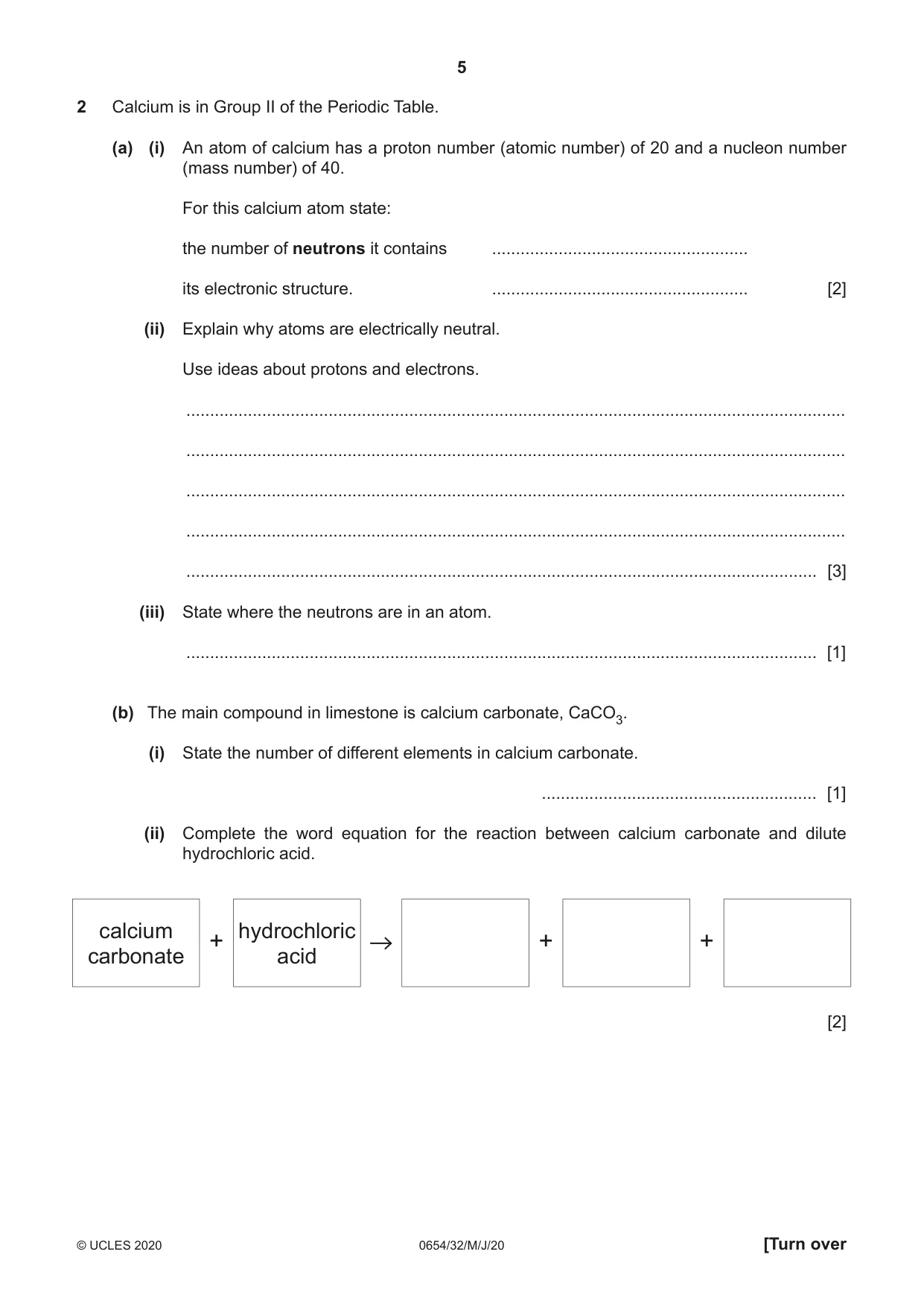 Cambridge IGCSE Sciences - Co-ordinated (Double) 0654 2020 May/June Paper 3 · Variant 2 question paper, page 5 of 32
