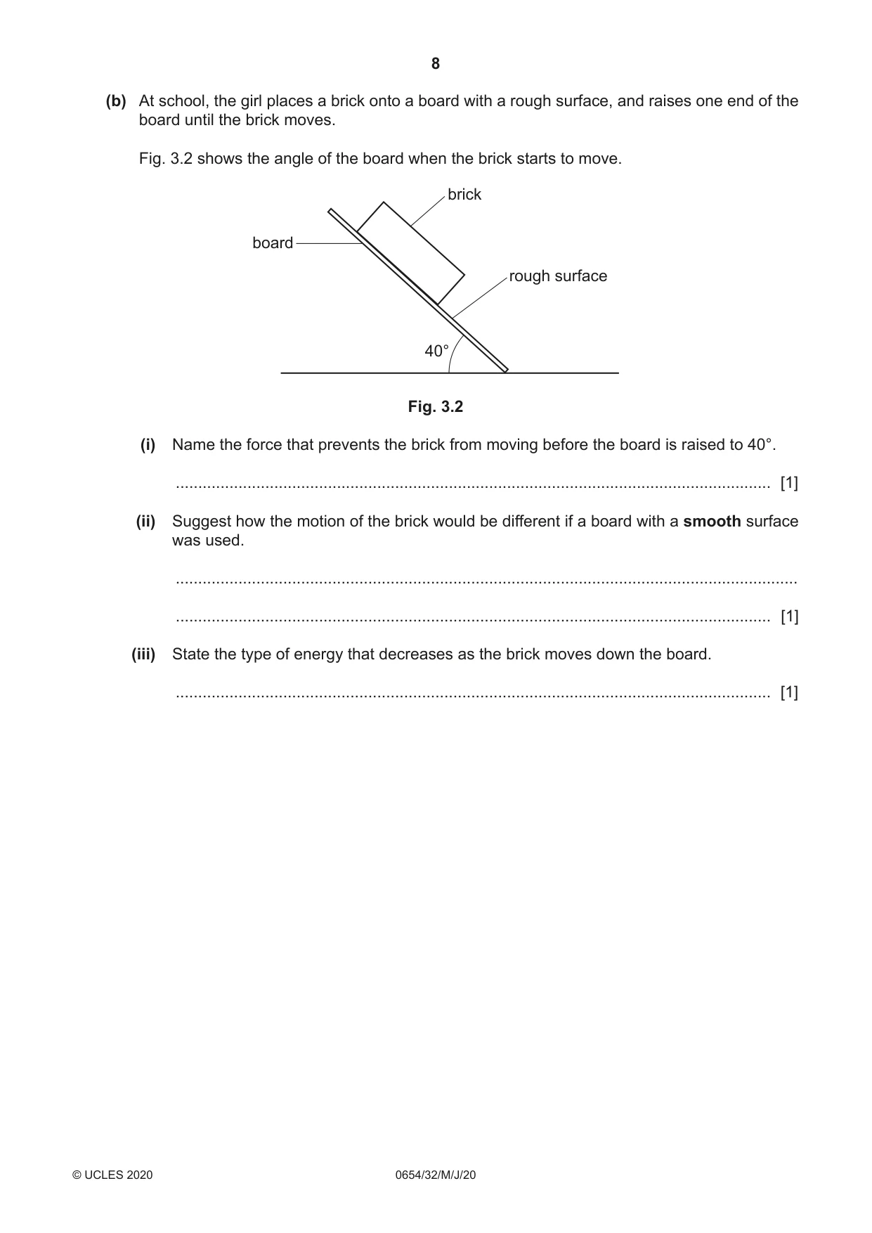 Cambridge IGCSE Sciences - Co-ordinated (Double) 0654 2020 May/June Paper 3 · Variant 2 question paper, page 8 of 32