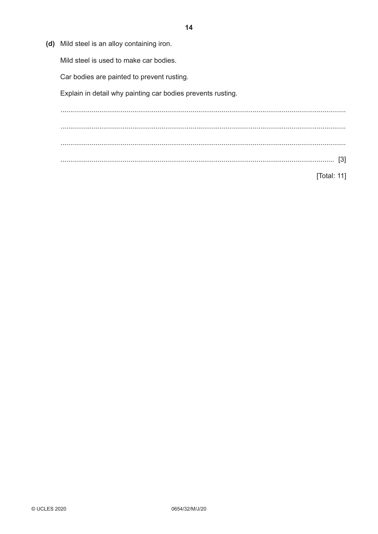 Cambridge IGCSE Sciences - Co-ordinated (Double) 0654 2020 May/June Paper 3 · Variant 2 question paper, page 14 of 32