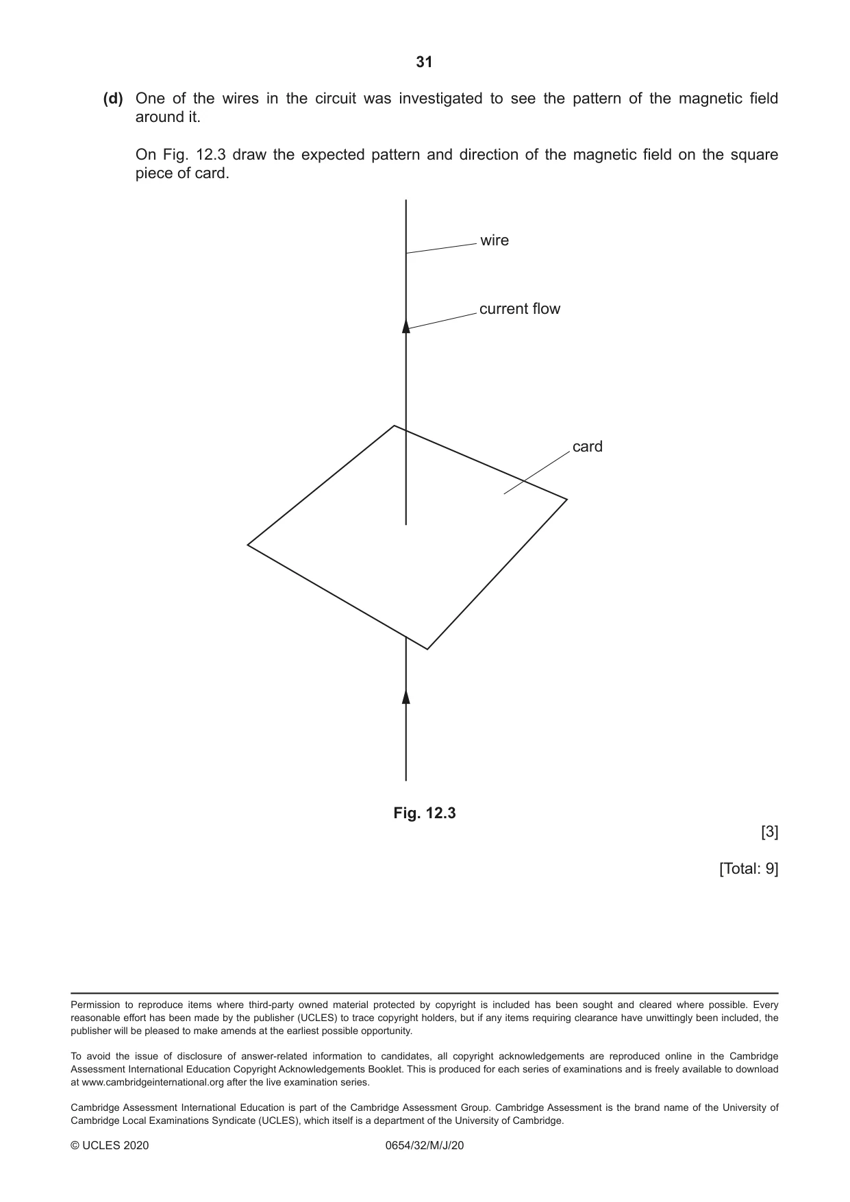 Cambridge IGCSE Sciences - Co-ordinated (Double) 0654 2020 May/June Paper 3 · Variant 2 question paper, page 31 of 32