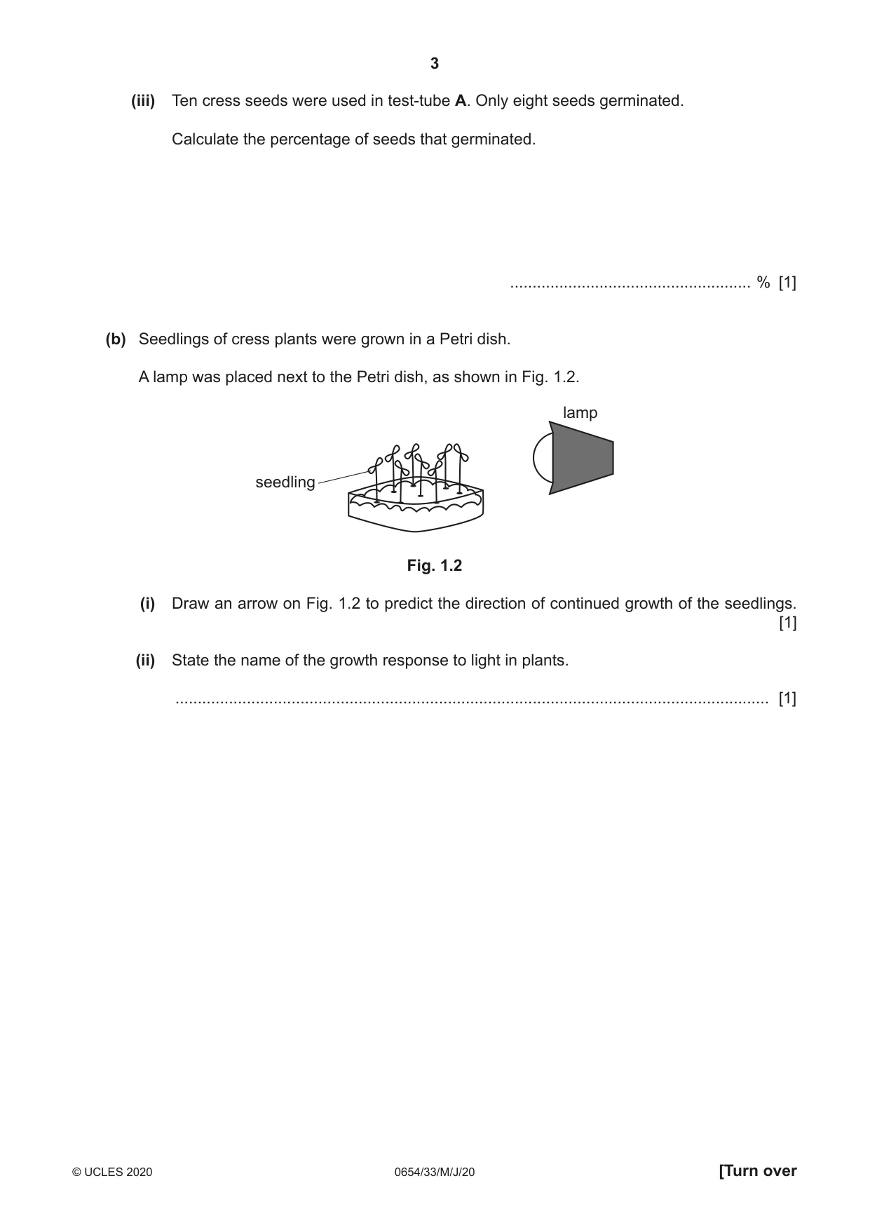 Cambridge IGCSE Sciences - Co-ordinated (Double) 0654 2020 May/June Paper 3 · Variant 3 question paper, page 3 of 32