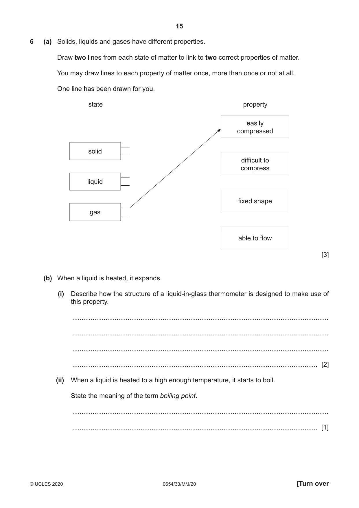 Cambridge IGCSE Sciences - Co-ordinated (Double) 0654 2020 May/June Paper 3 · Variant 3 question paper, page 15 of 32