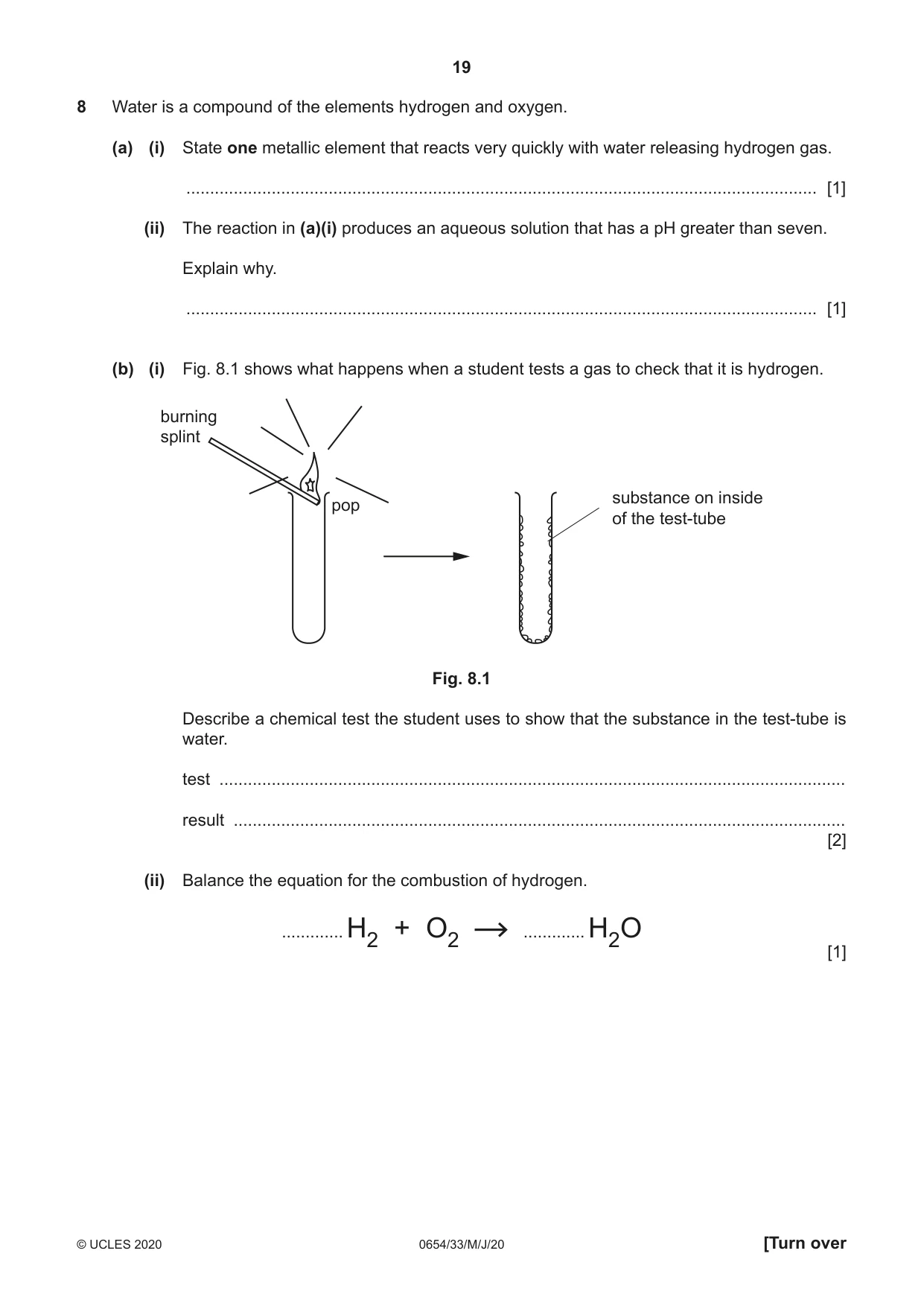 Cambridge IGCSE Sciences - Co-ordinated (Double) 0654 2020 May/June Paper 3 · Variant 3 question paper, page 19 of 32